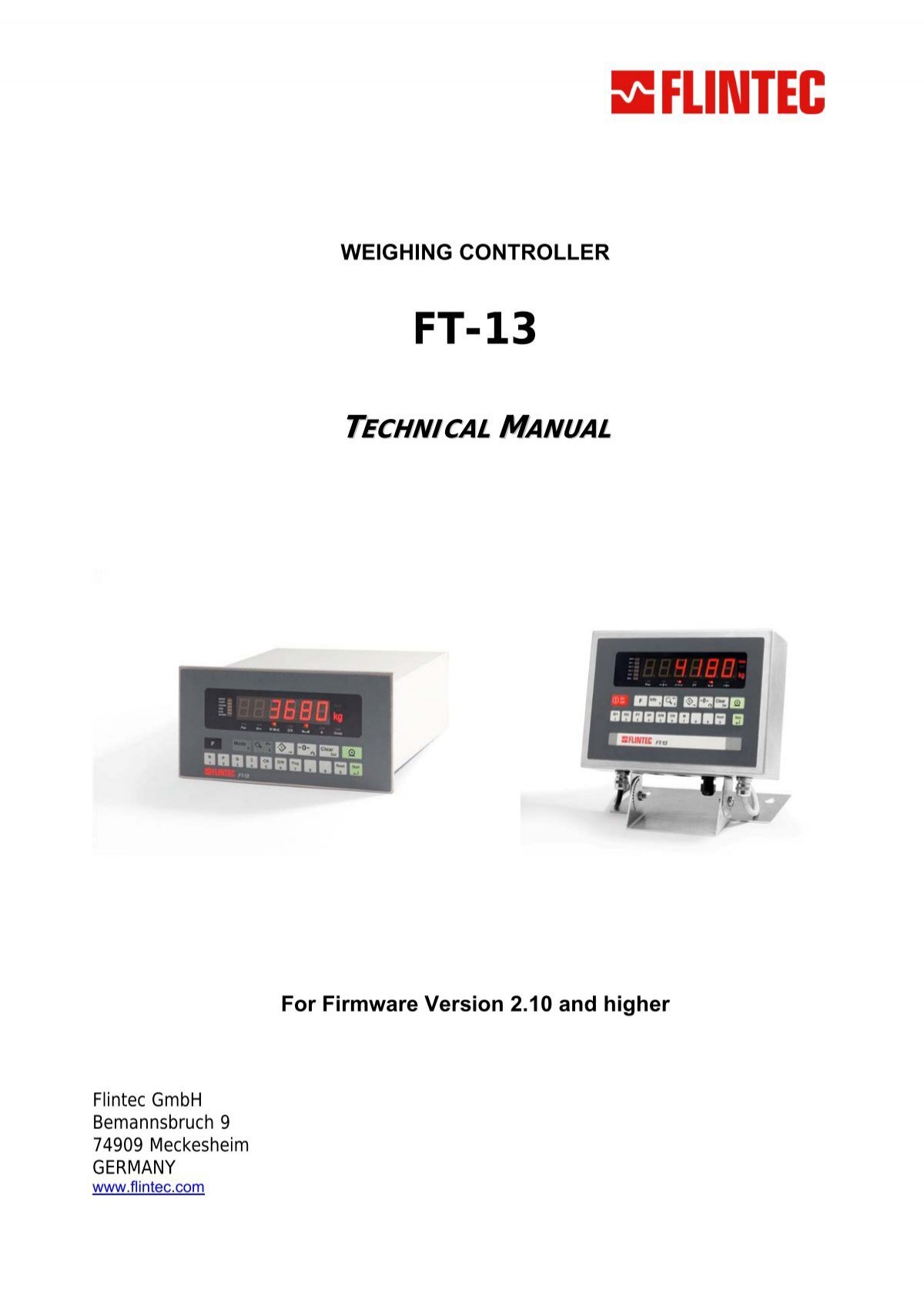 ft-13 technical manual - Flintec Polska