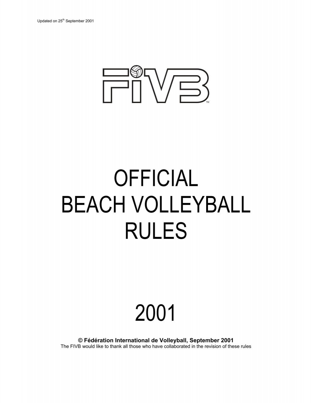 international volleyball rules