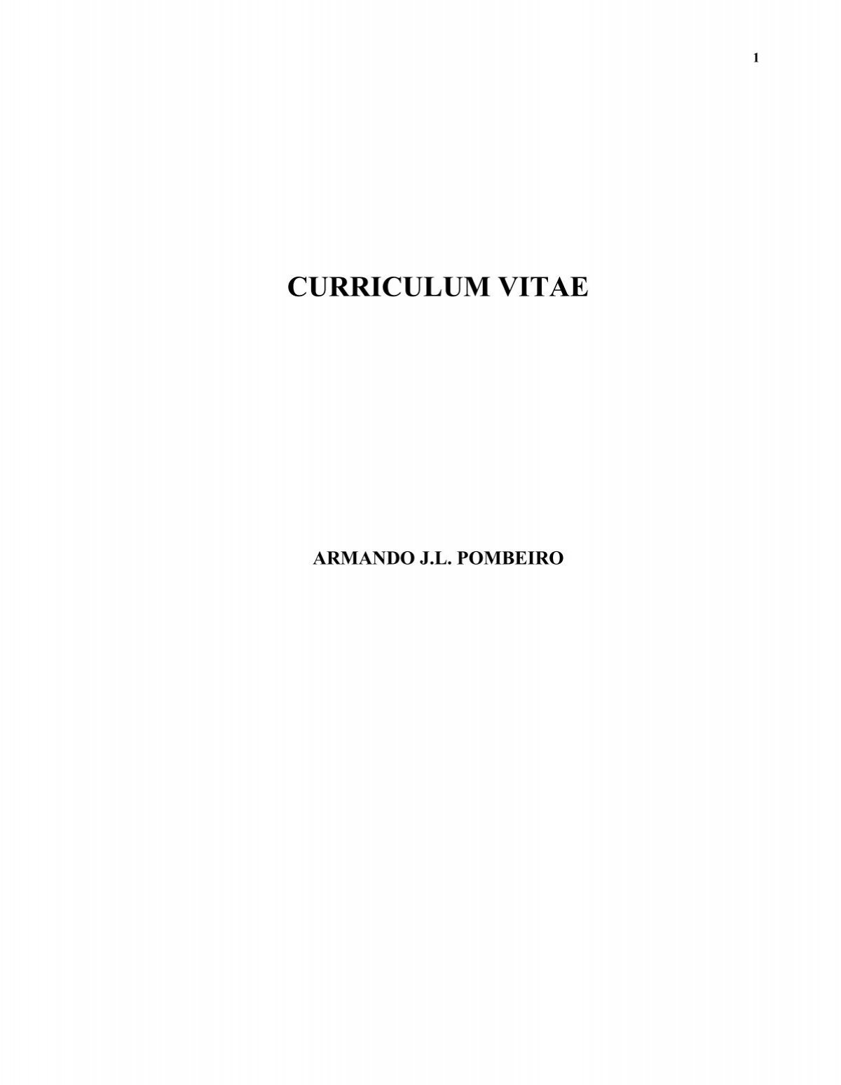 Detailed Curriculum Vitae - Centro de QuÃmica Estrutural