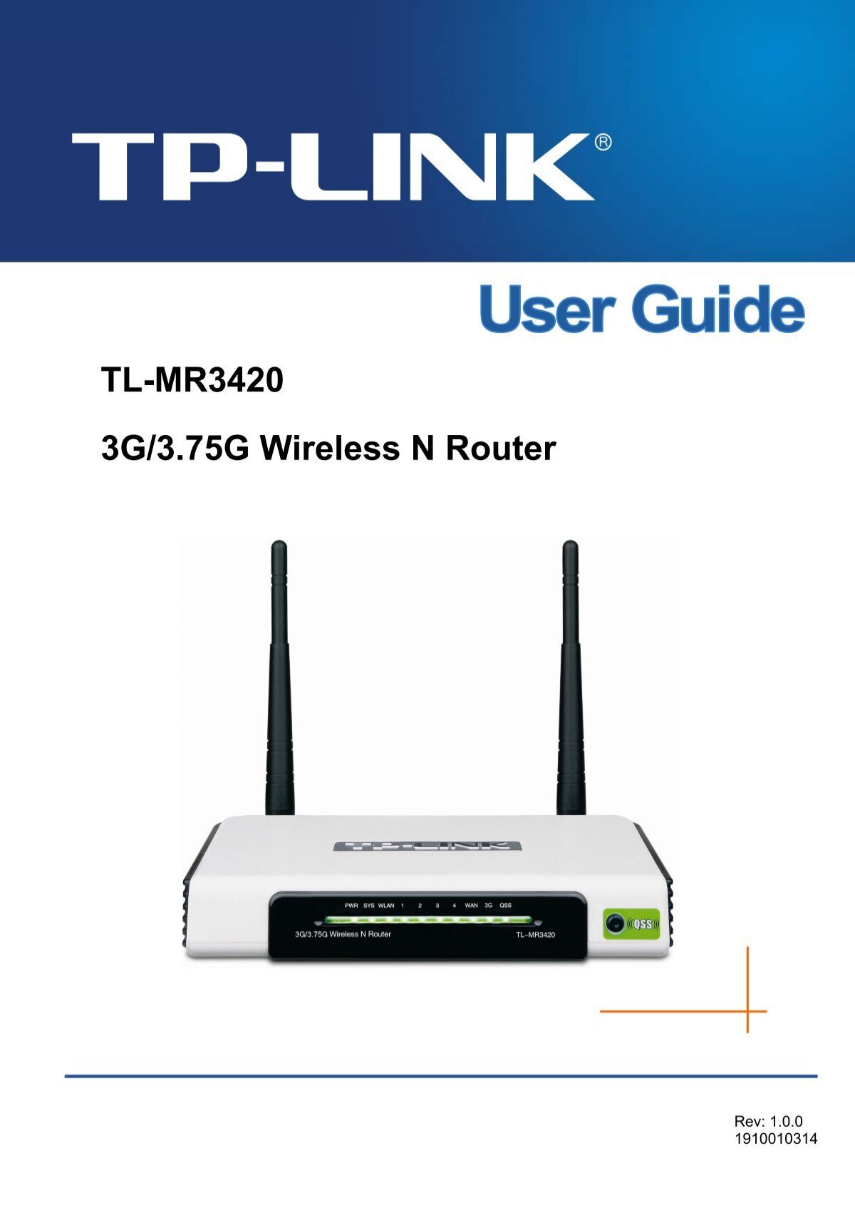 TL-MR3420 3G/3.75G Wireless N Router - TP-Link