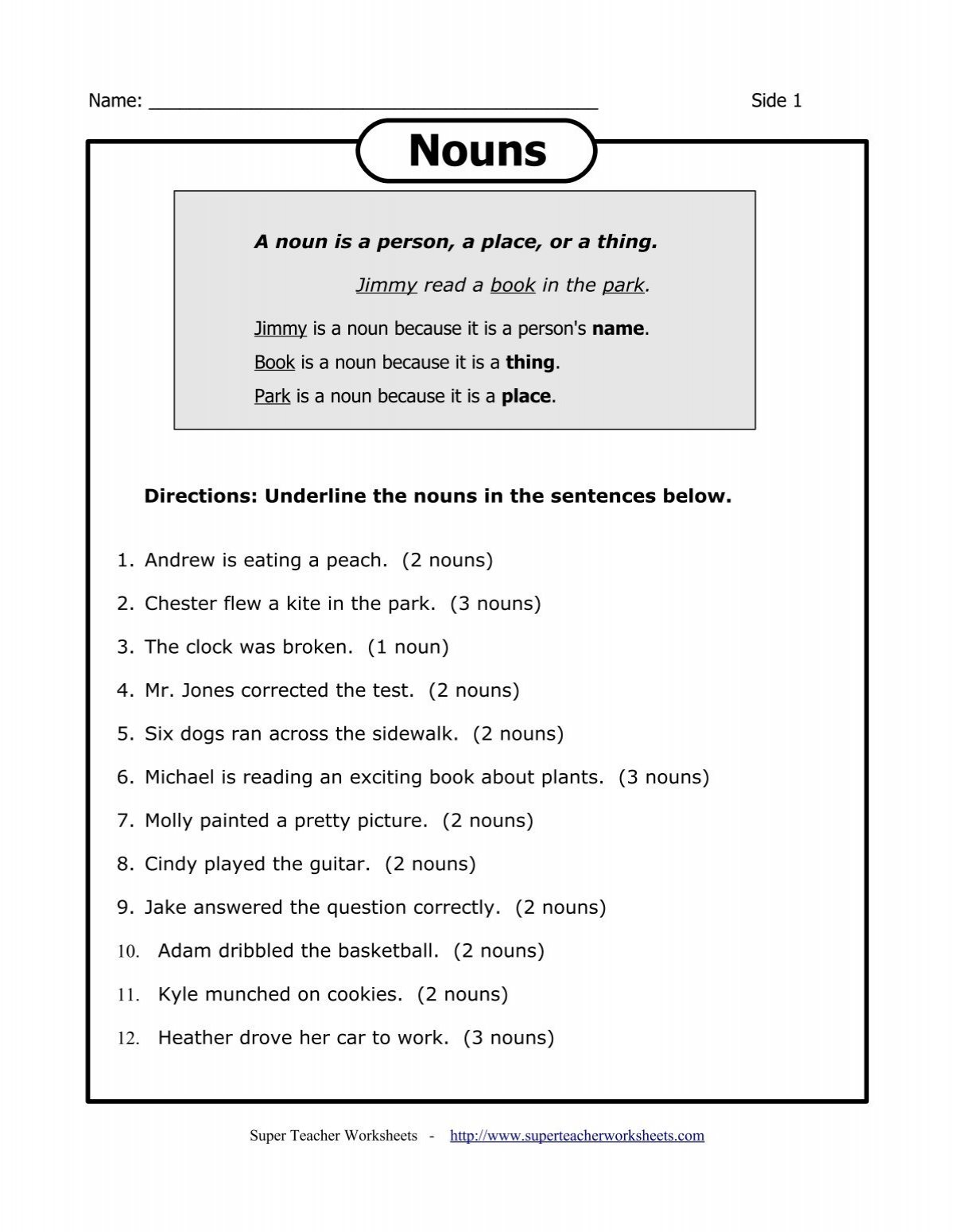 nouns-worksheet