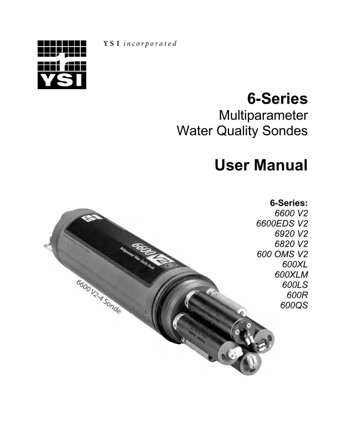YSI 6-Series Multiparameter Water Quality Sondes User  - YSI.com
