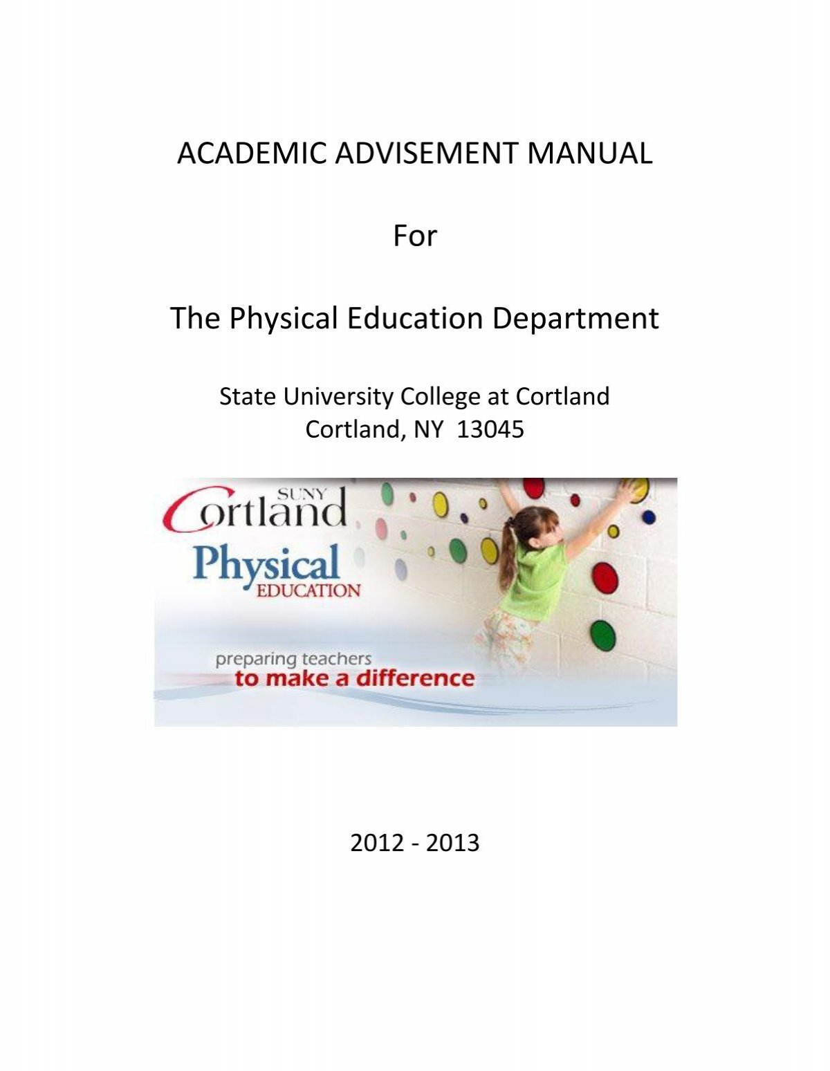 Physical Education Leadership - SUNY Cortland