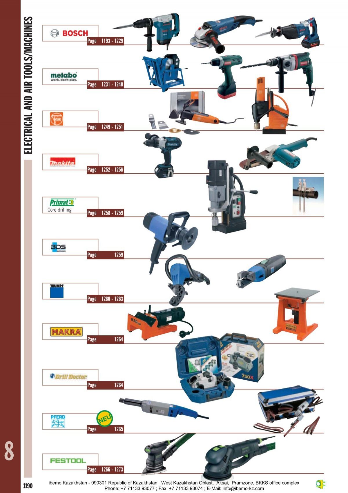 electrical and air tools/machines - Ibemo Kazakhstan Ltd - The