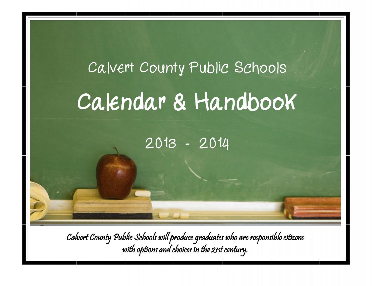 Calendar Handbook Calvert County Public Schools