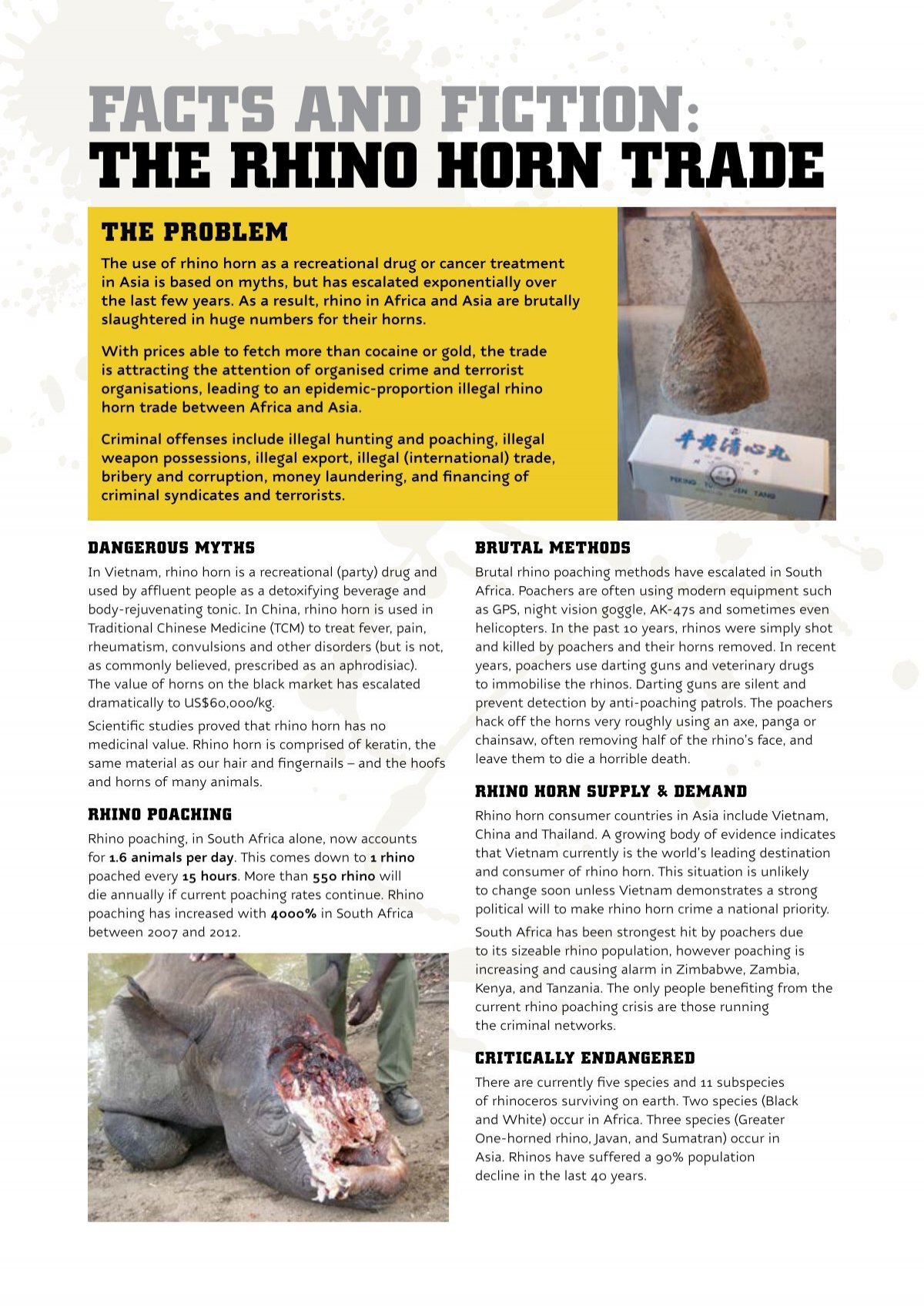 Briefing Paper: Analysis of Raw Rhino Horn Prices in Africa and Asia