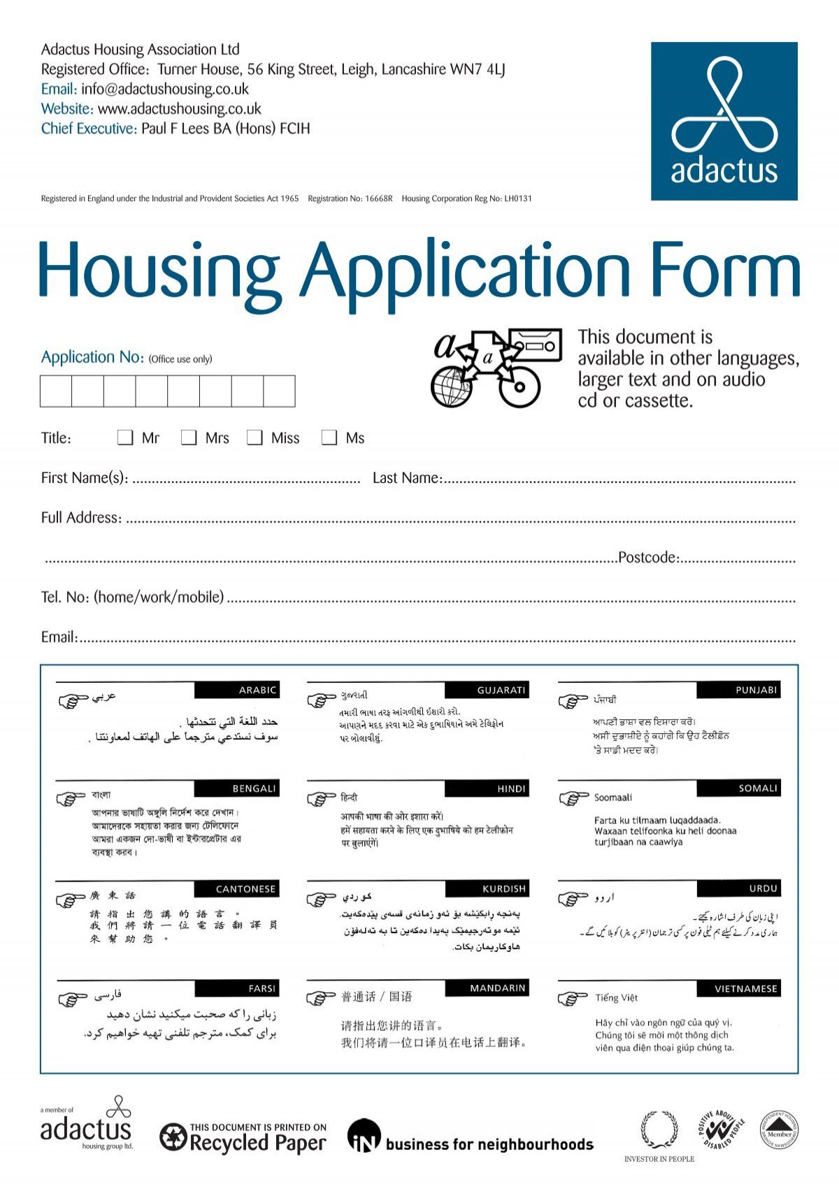 housing-application-form-adactus-housing-group-ltd