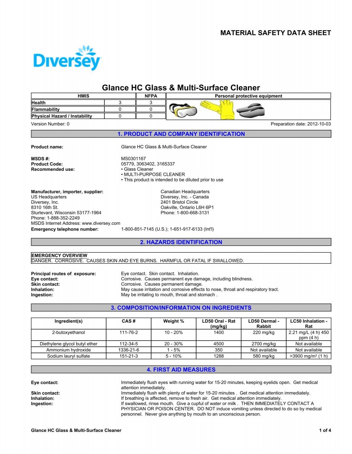 View MSDS - Wesclean Equipment and Cleaning Supplies, Ltd.
