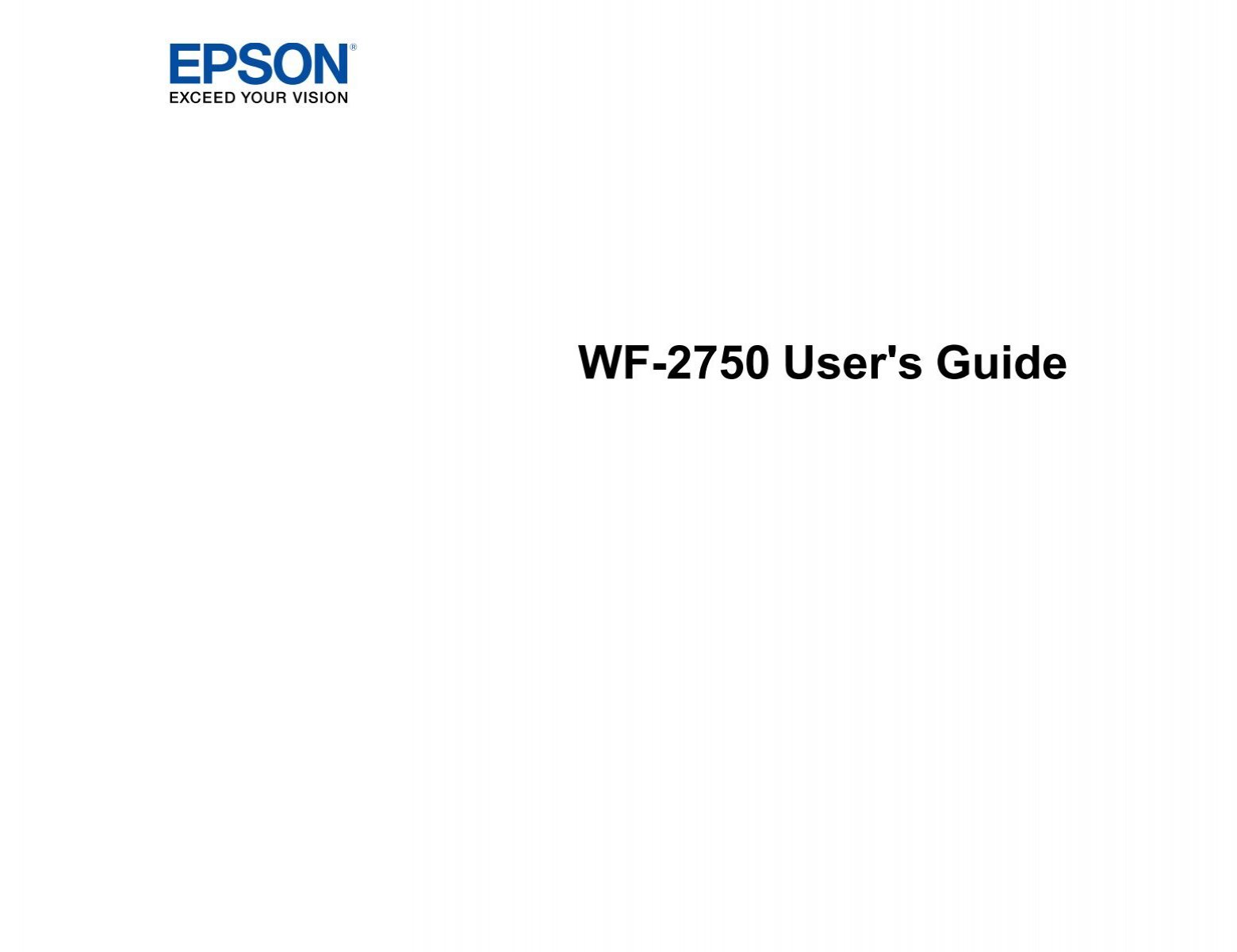 Epson Epson Workforce Wf 2750 All In One Printer Users Guide 6454
