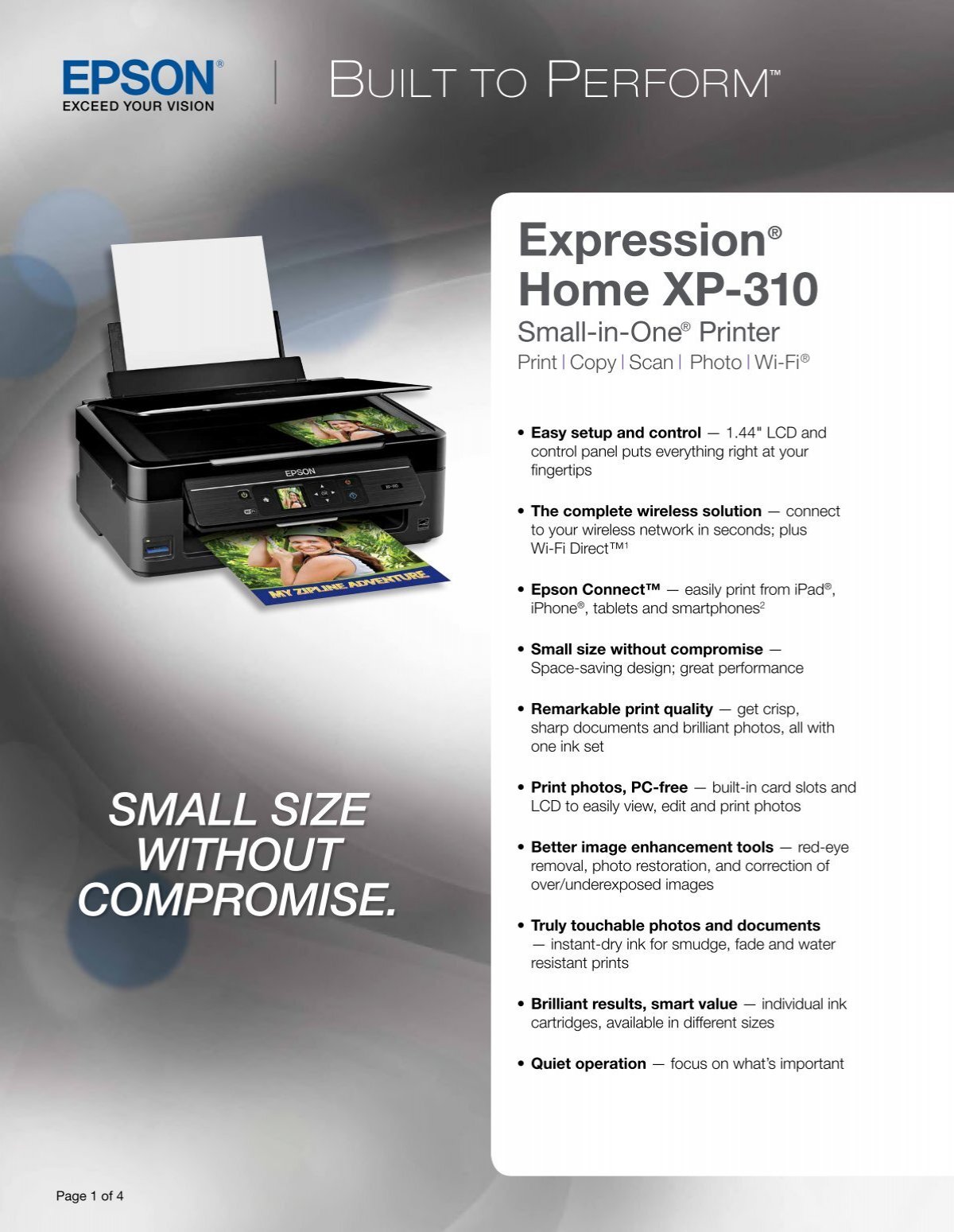 Epson Epson Expression Home Xp 310 Small In One® All In One Printer Product Specifications 7460