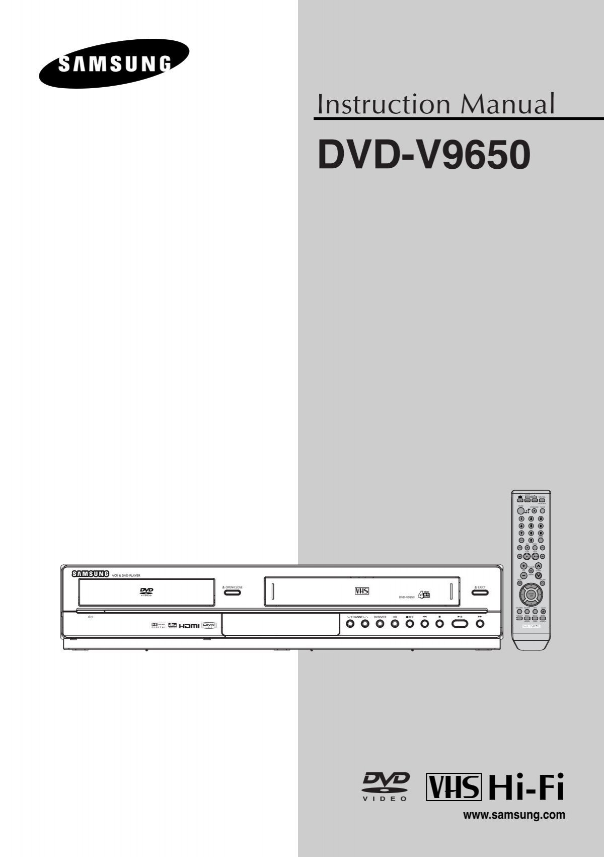 Samsung Dvd V9650 Dvd V9650 Xaa User Manual English