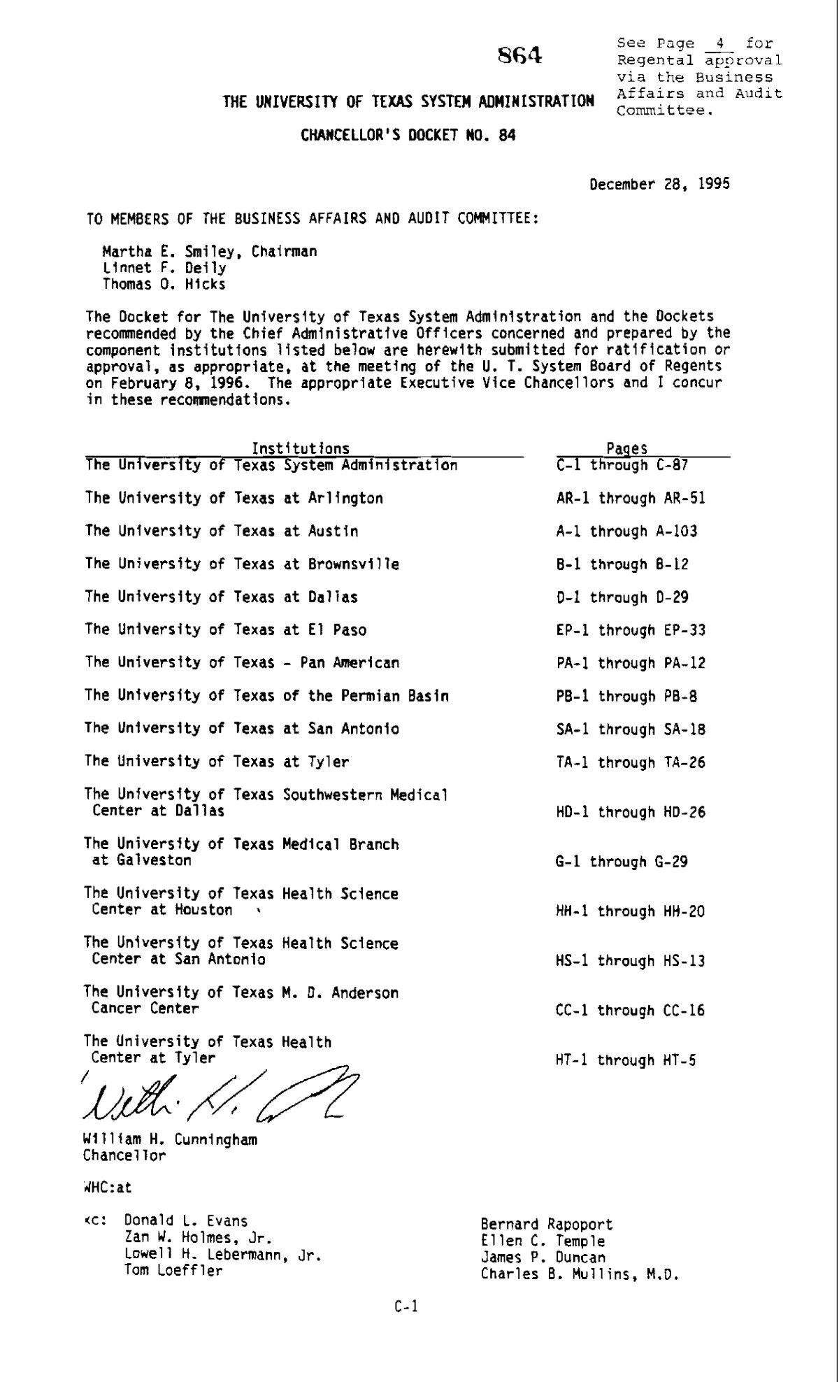 March 1996 - Docket - Texas University of System