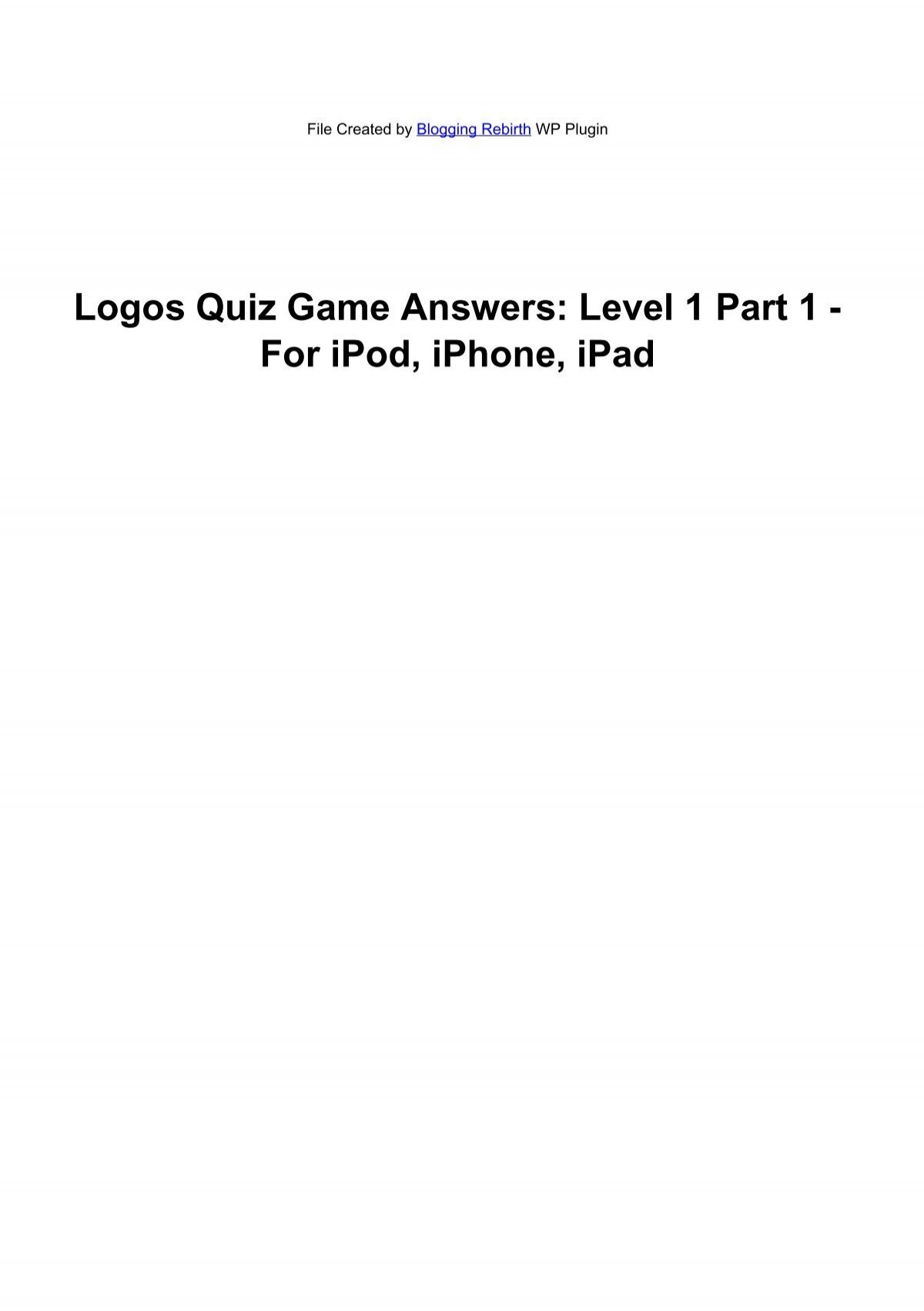 logos quiz answers level 1 for iphone