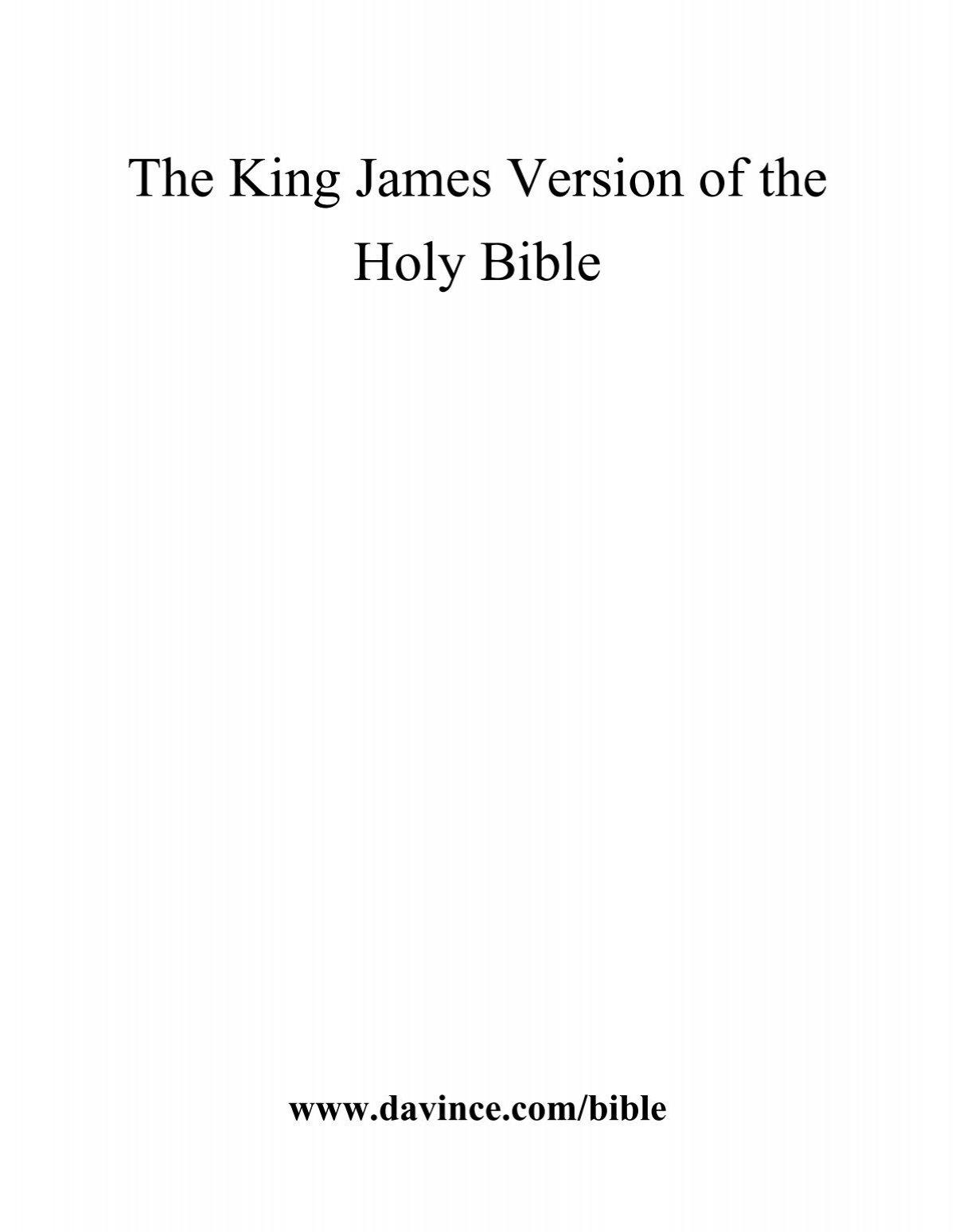 King James Bible Kjv Bible Pdf