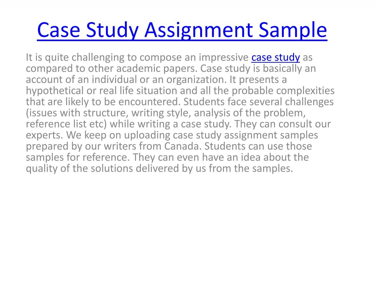 how to write a case study assignment pdf