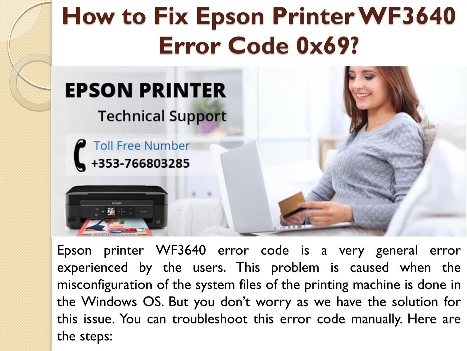 How To Fix Epson Printer Wf3640 Error Code 0x69 6835