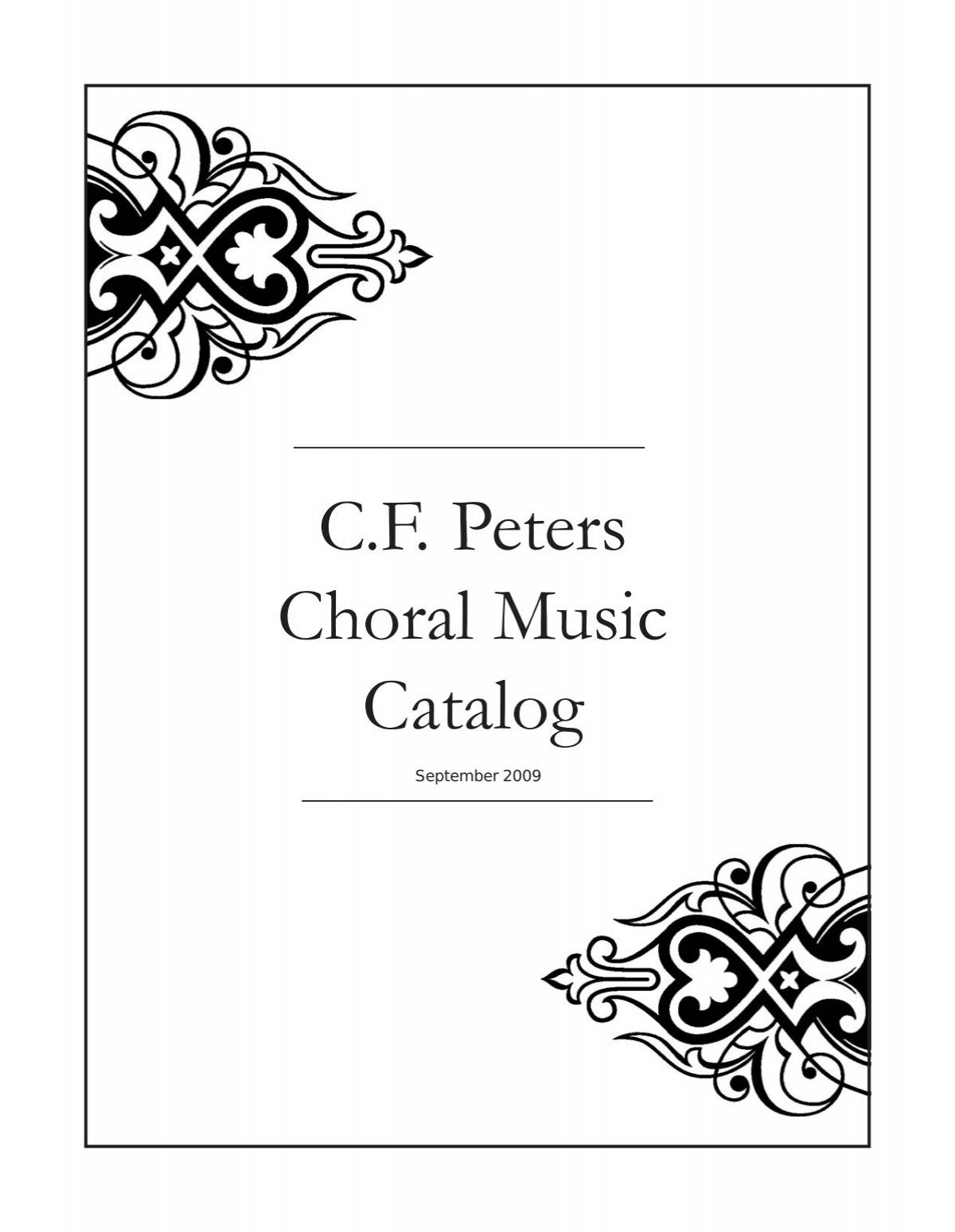 C F Peters Choral Music Catalog Peters Edition Ltd