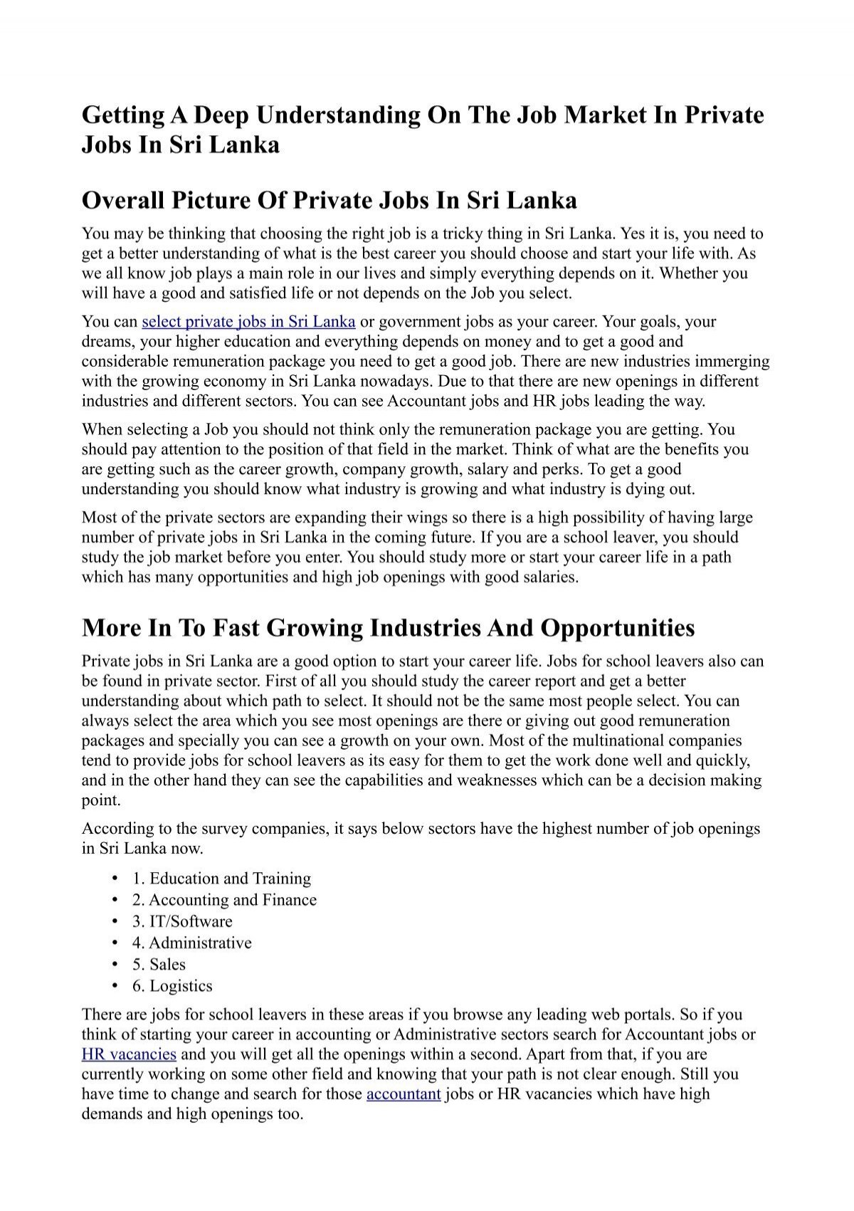 Growth of Sri Lanka's private higher education sector