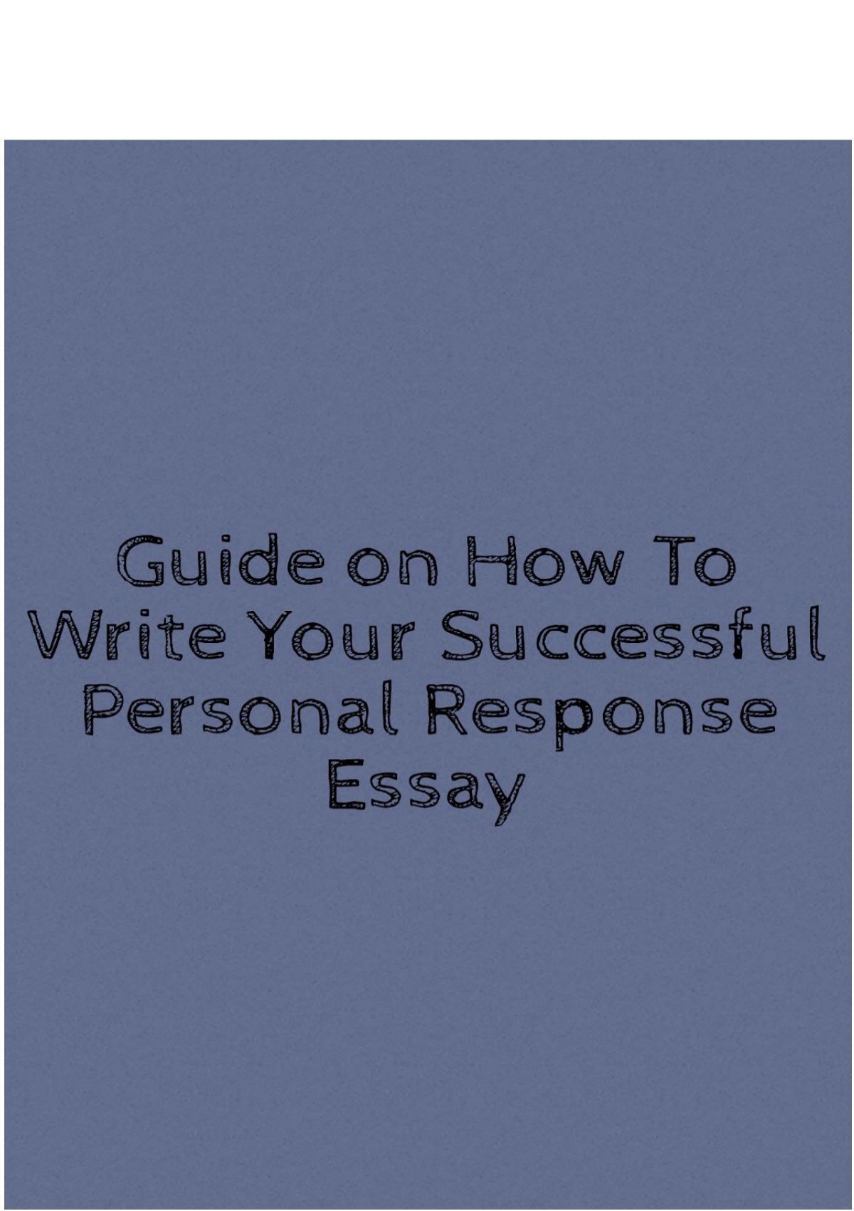 personal response essay first person