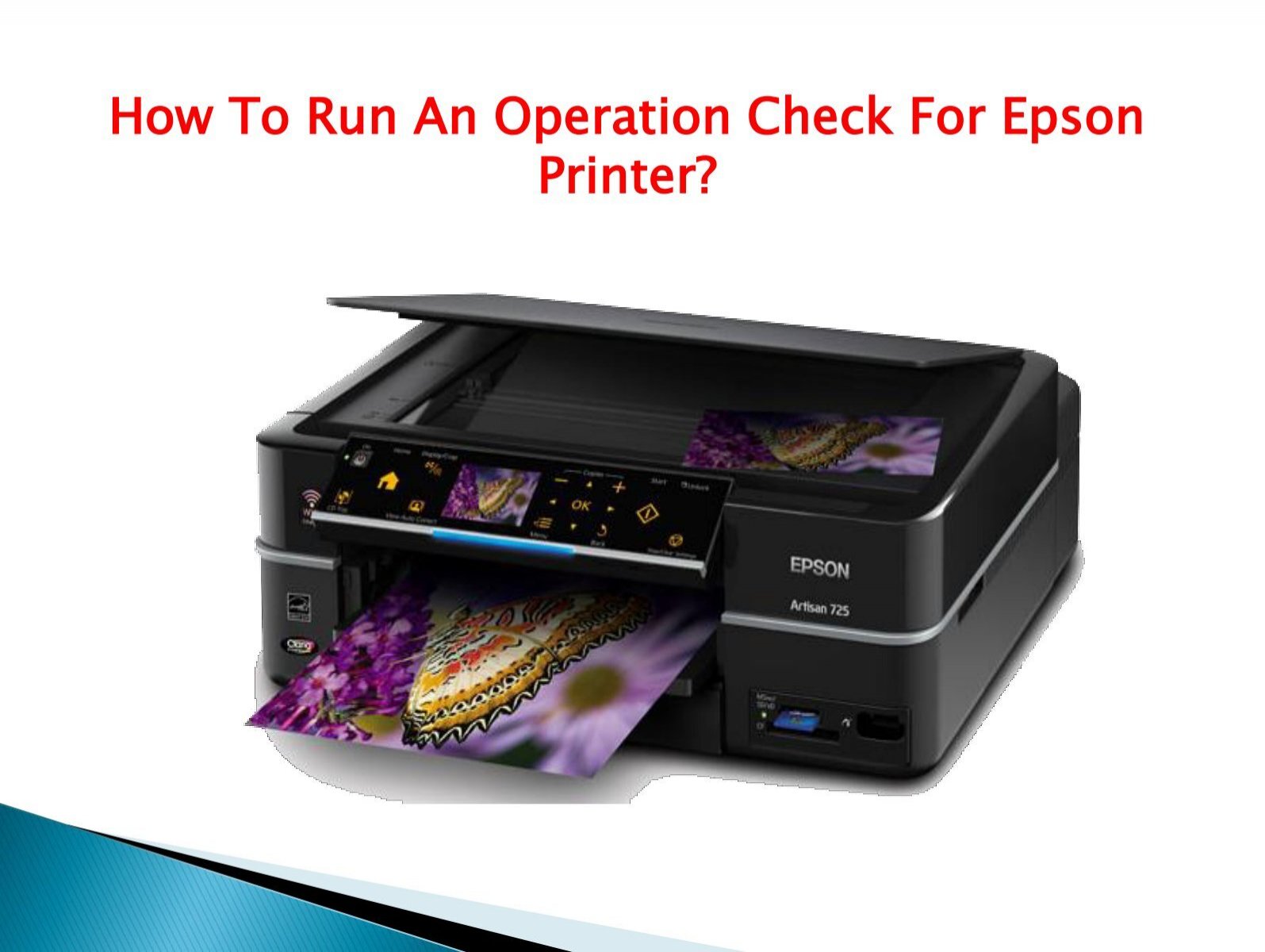 How To Run An Operation Check For Epson Printer 7870