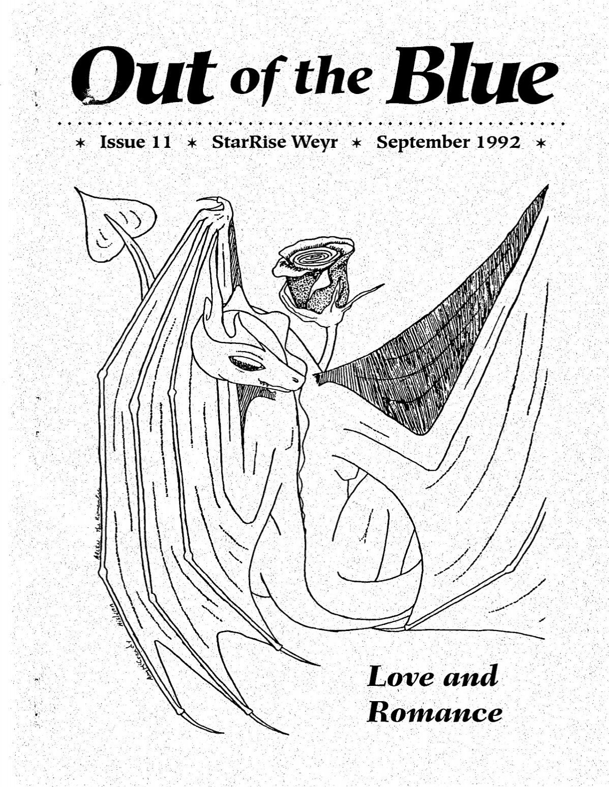 Out of the Blue, Issue 11, September 1992 - StarRise Weyr