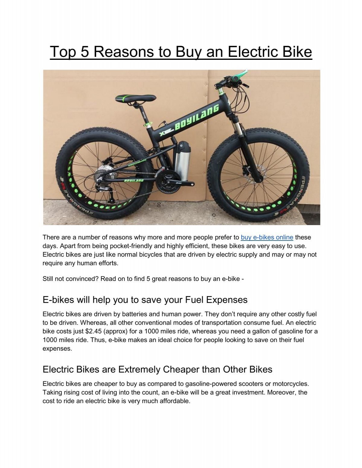 electric bike order online