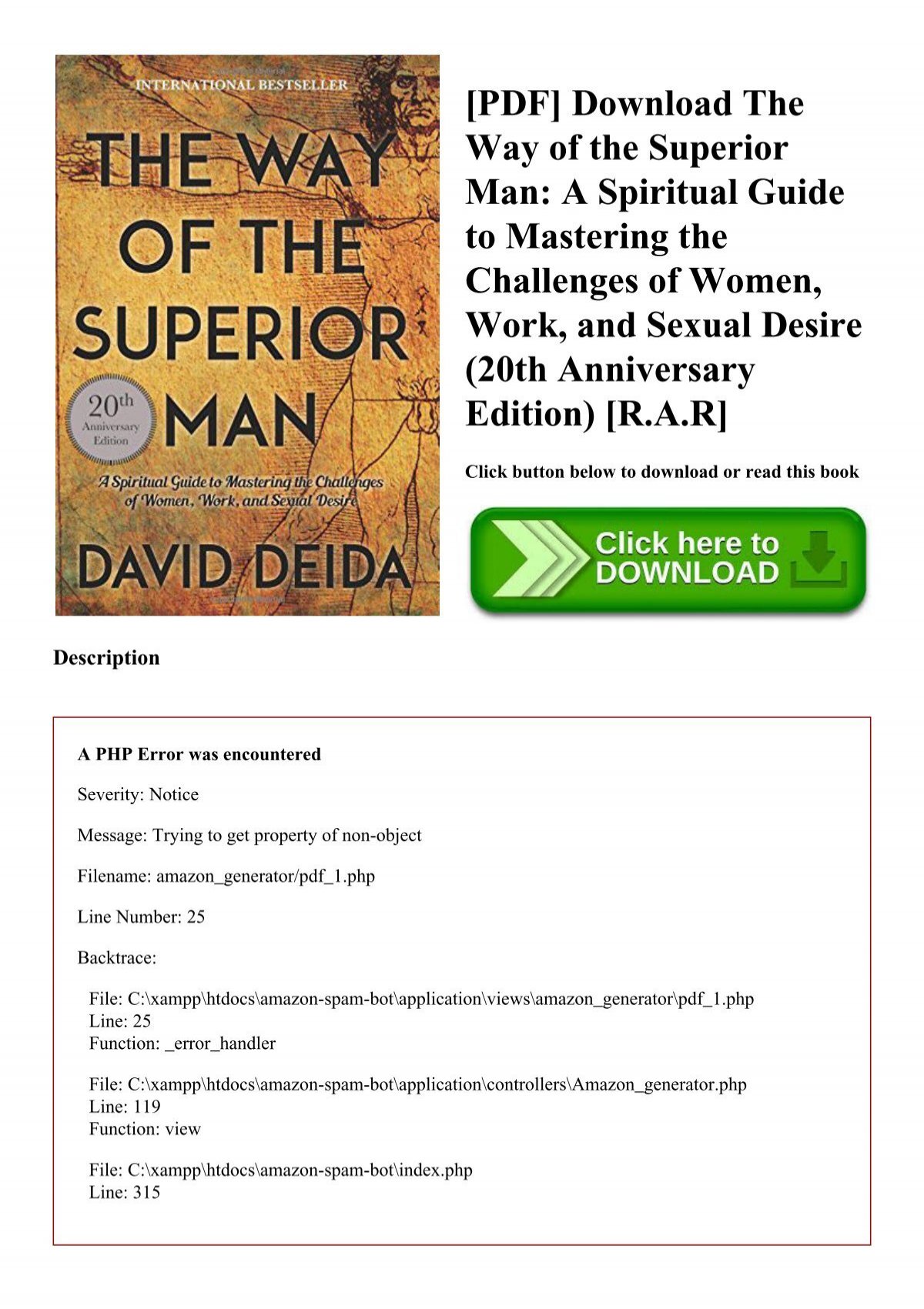 Pdf Download The Way Of The Superior Man A Spiritual Guide To Mastering The Challenges Of Women Work And Sexual Desire th Anniversary Edition R A R