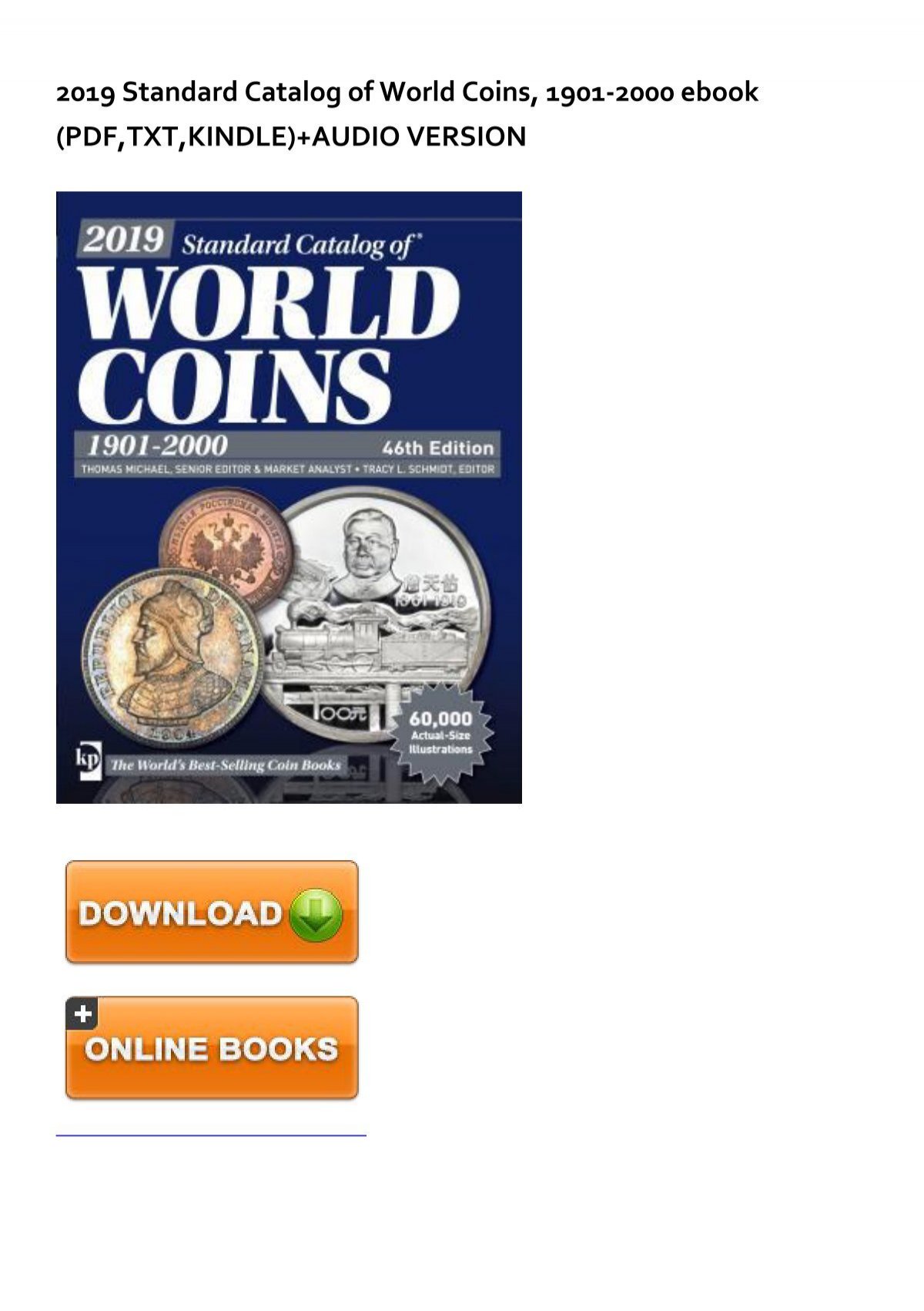 Recommend 2019 Standard Catalog Of World Coins 1901 2000 Ebook Pdf Download