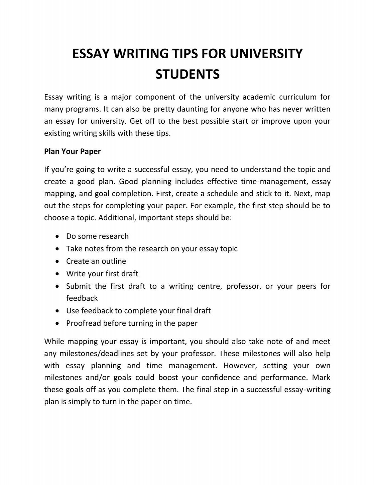 open university essay format