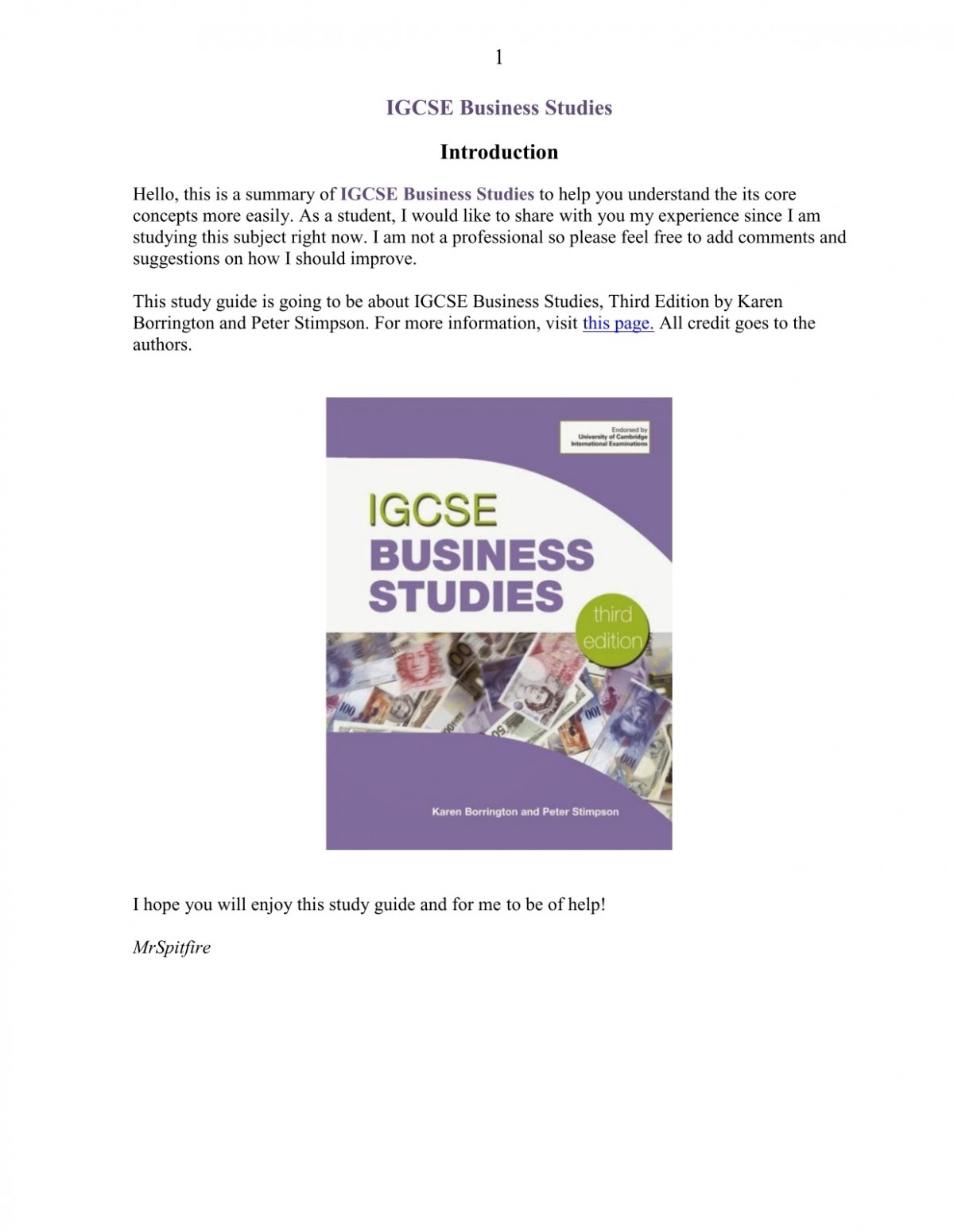 igcse business studies case study answers