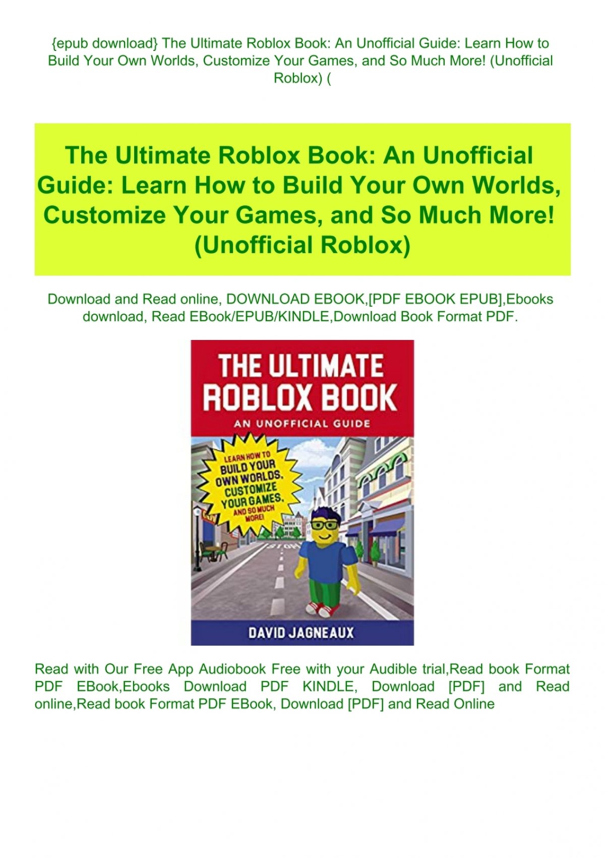Roblox For Free Kindle
