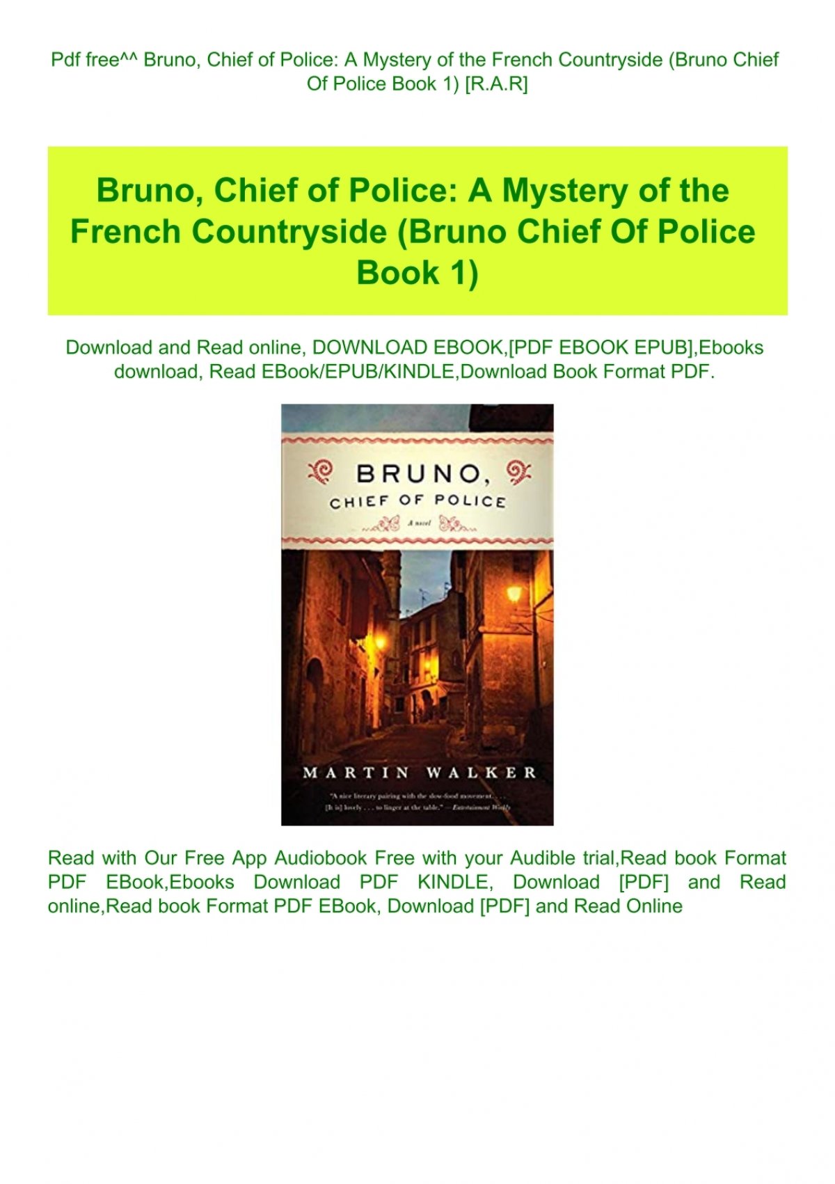 bruno chief of police tours