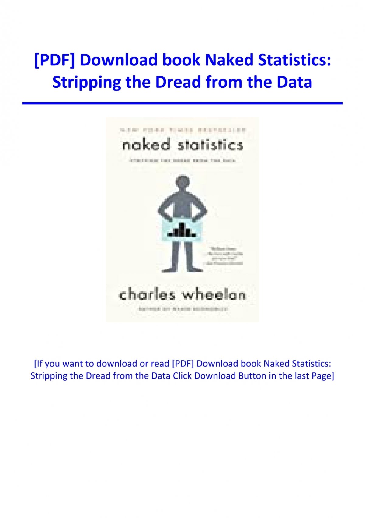 Pdf Download Book Naked Statistics Stripping The Dread From The Data