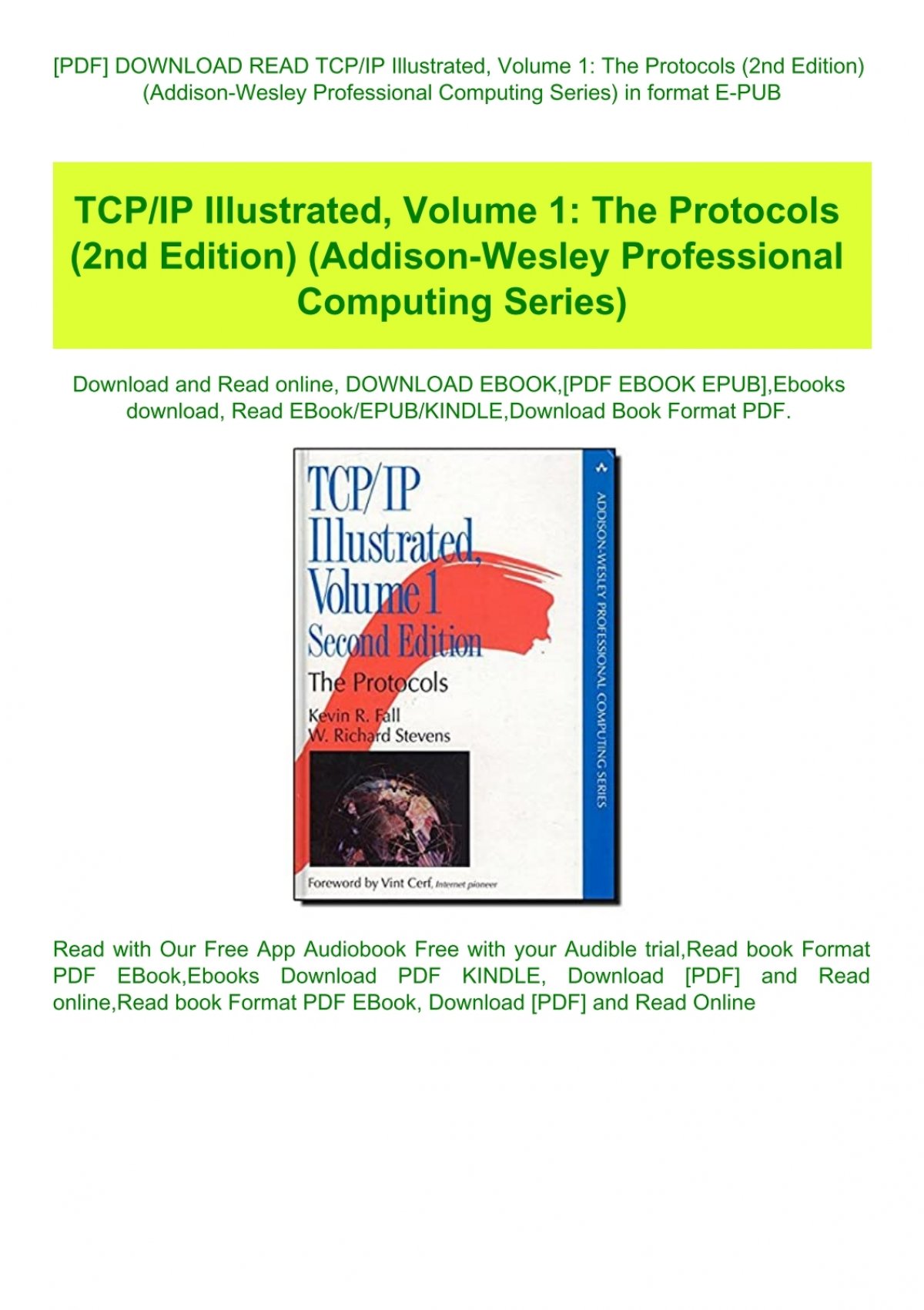 download tcp ip illustrated volume 1