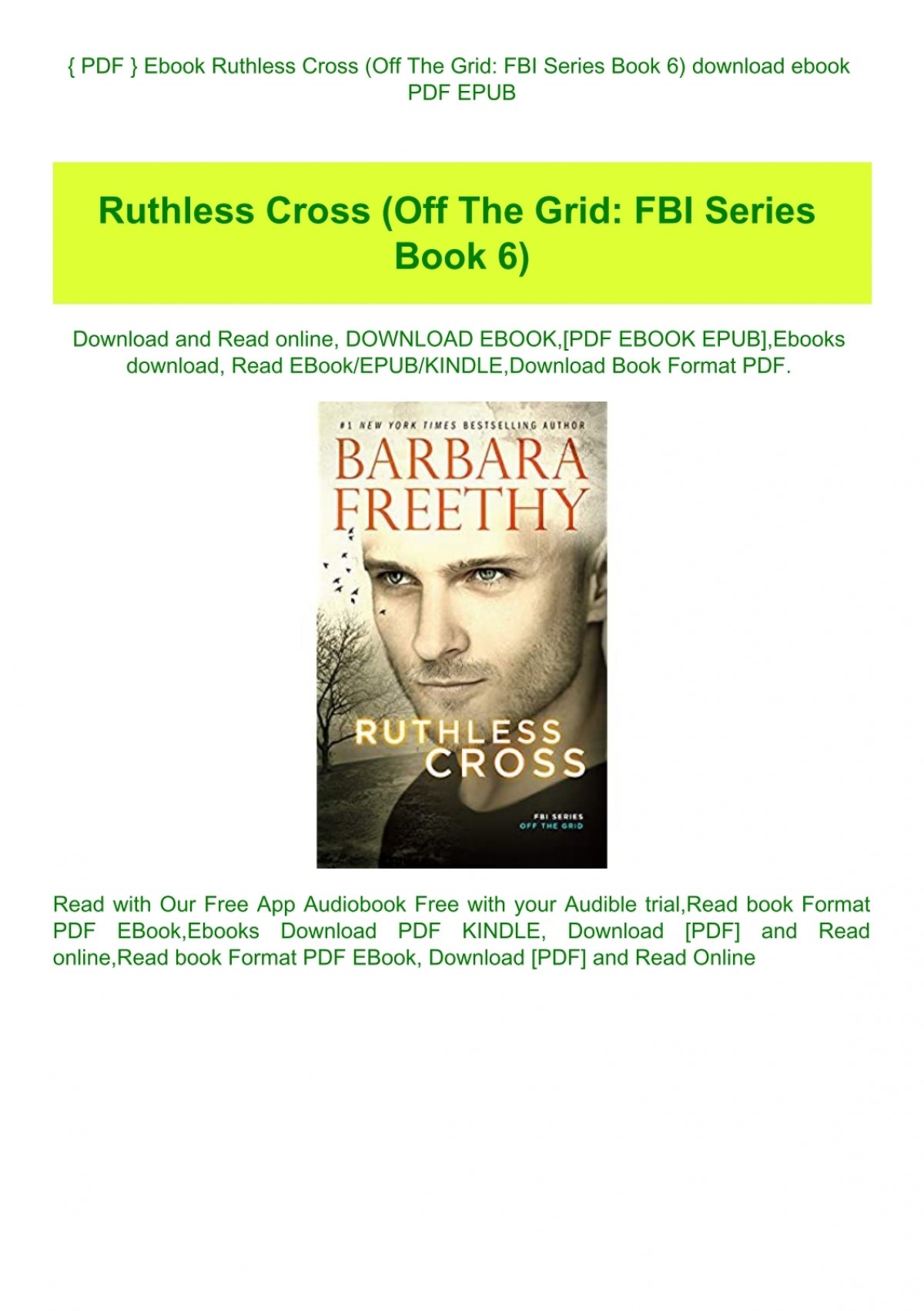 Pdf Ebook Ruthless Cross Off The Grid Fbi Series Book 6 Download Ebook Pdf Epub