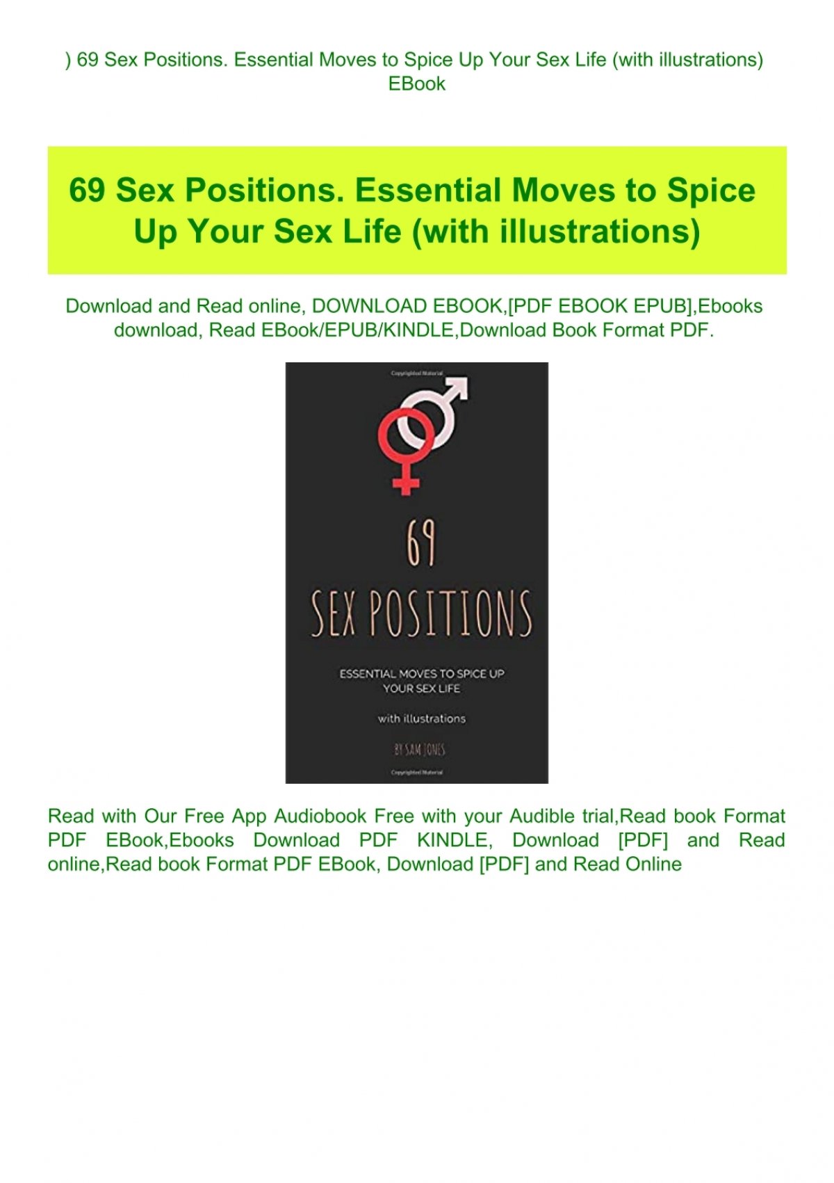Read 69 Sex Positions Essential Moves To Spice Up Your Sex Life With Illustrations Ebook 5674