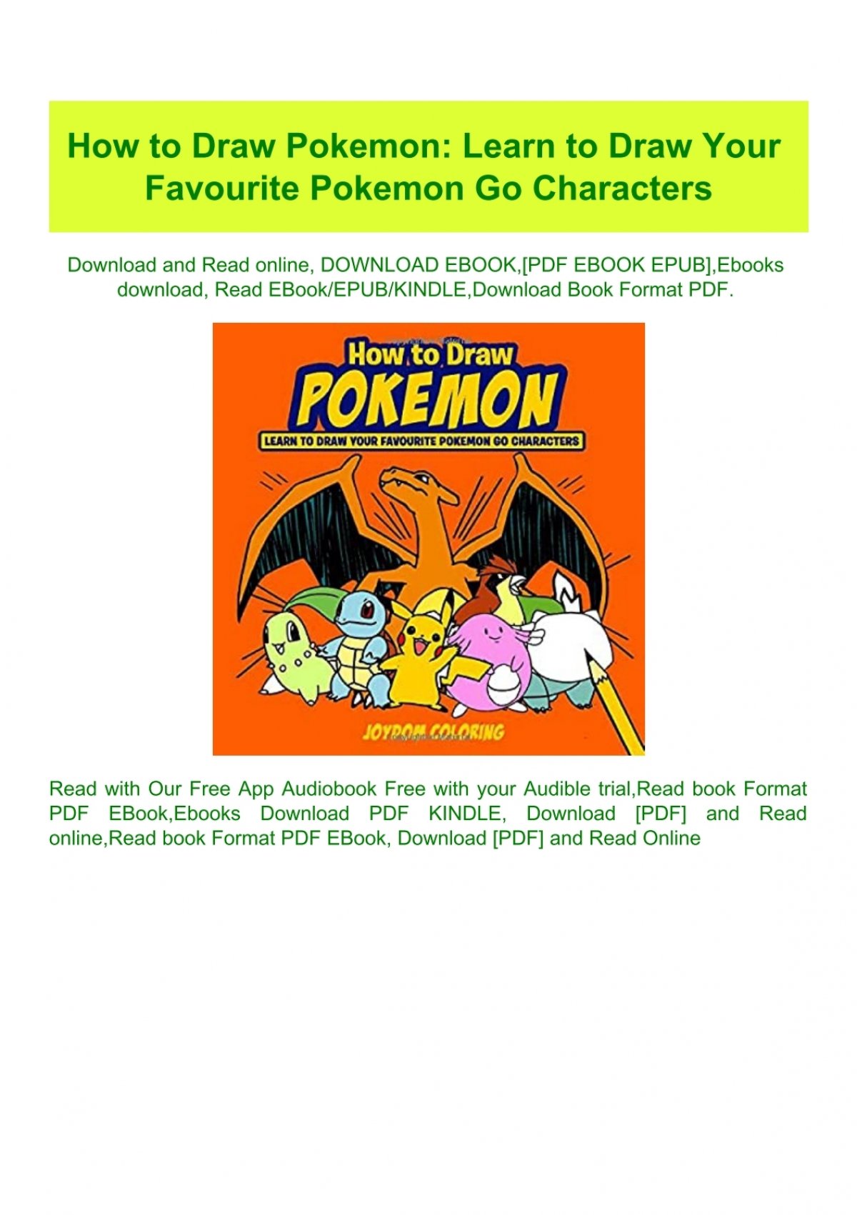 Pdf How To Draw Pokemon Learn To Draw Your Favourite Pokemon Go Characters Online Book - download pdf ebook free roblox character