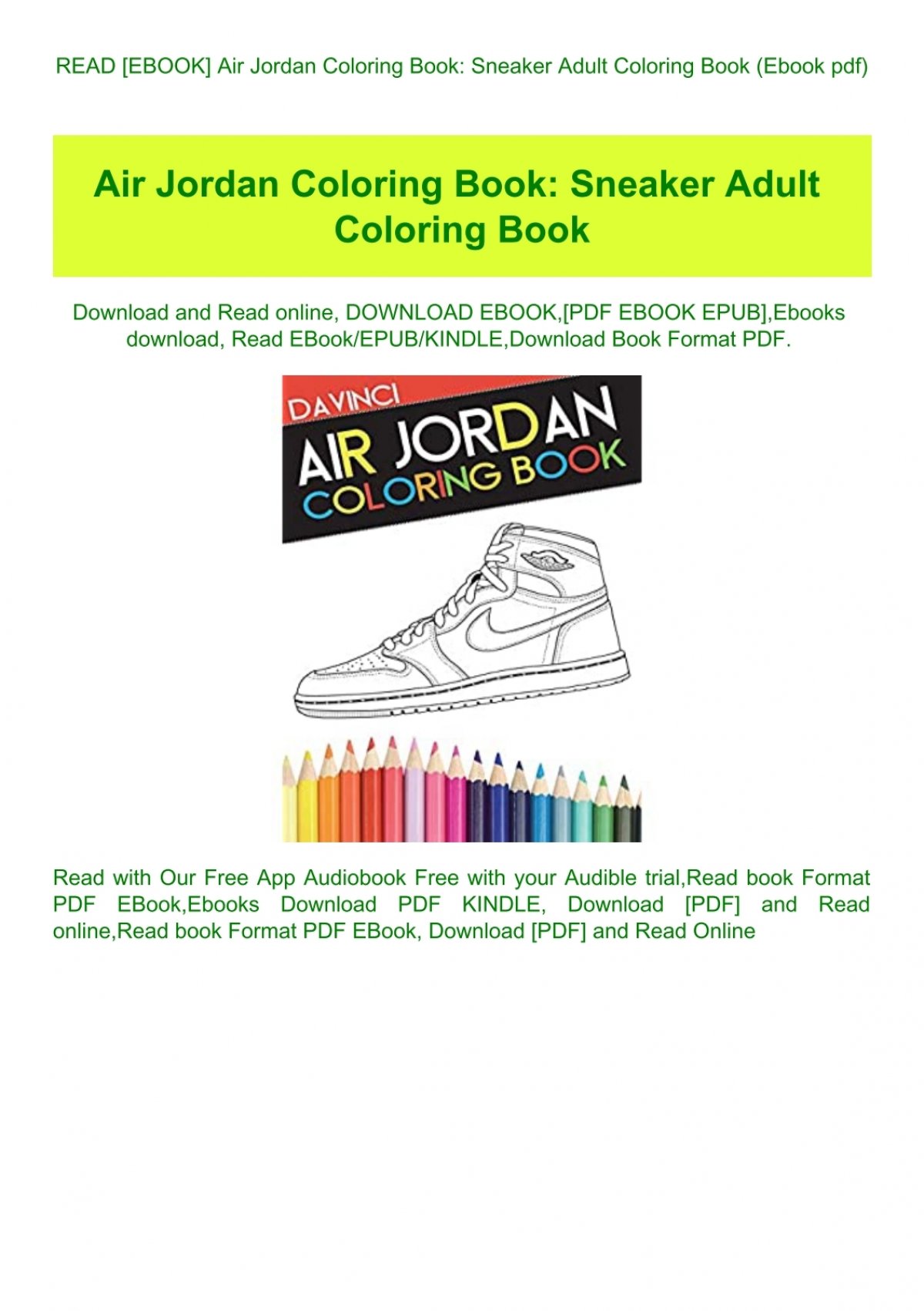 Download Read Ebook Air Jordan Coloring Book Sneaker Adult Coloring Book Ebook Pdf