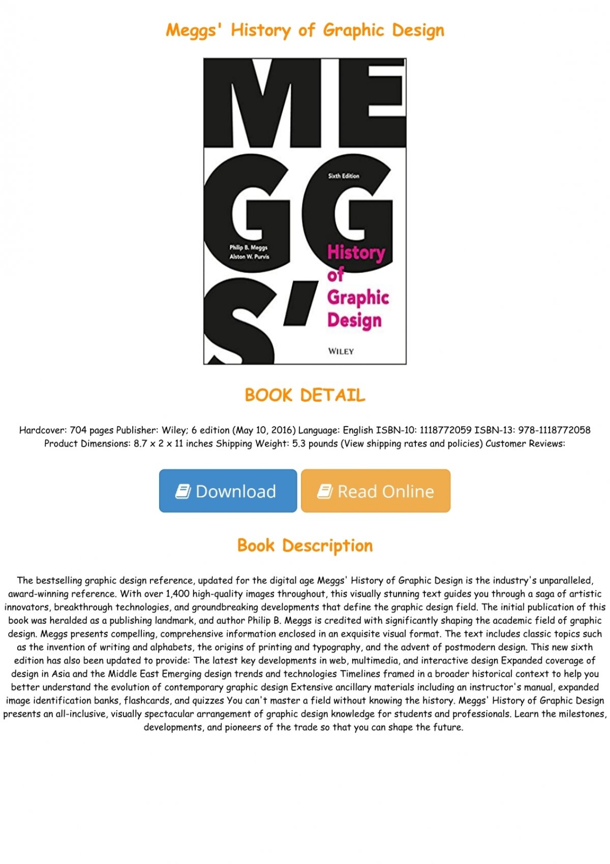 >Free Download Meggs' History of Graphic Design *Full Online