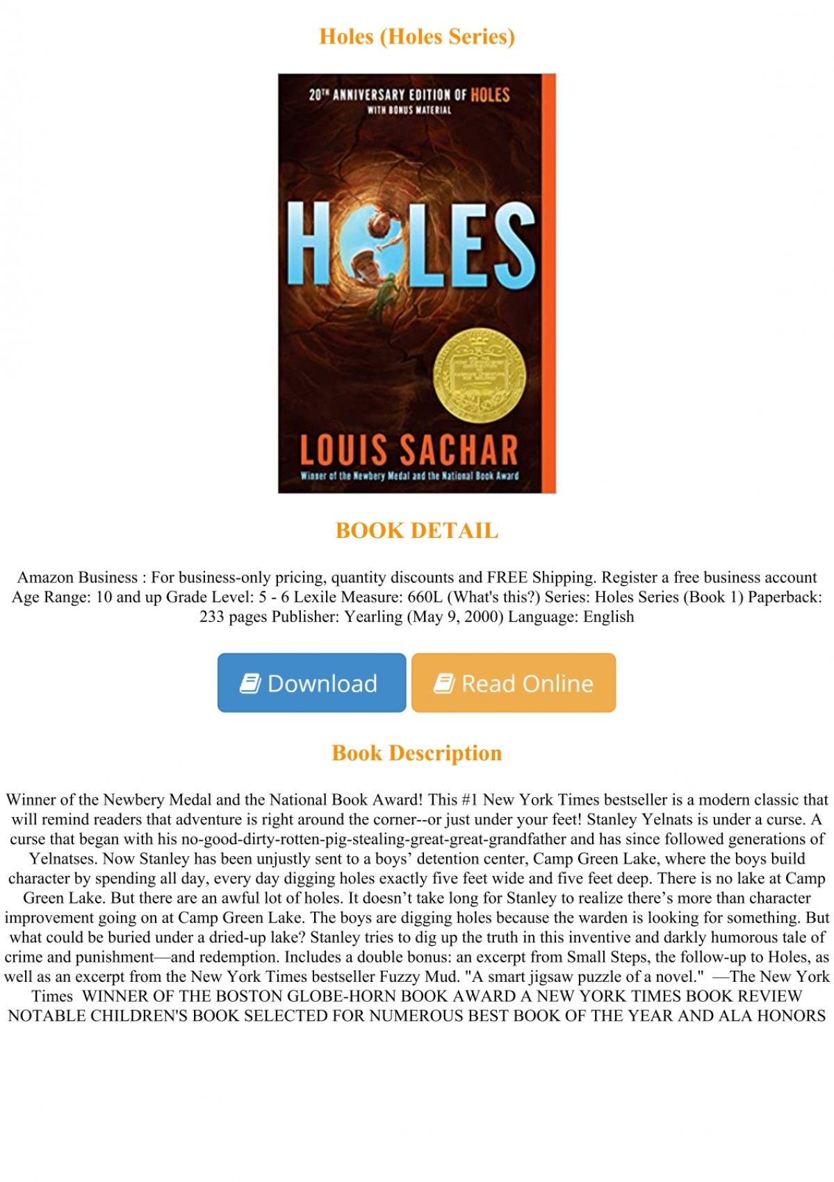 Holes(Series) · OverDrive: ebooks, audiobooks, and more for