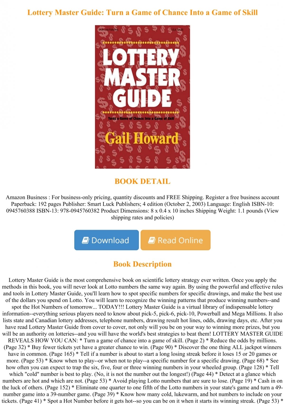 lotto master guide free