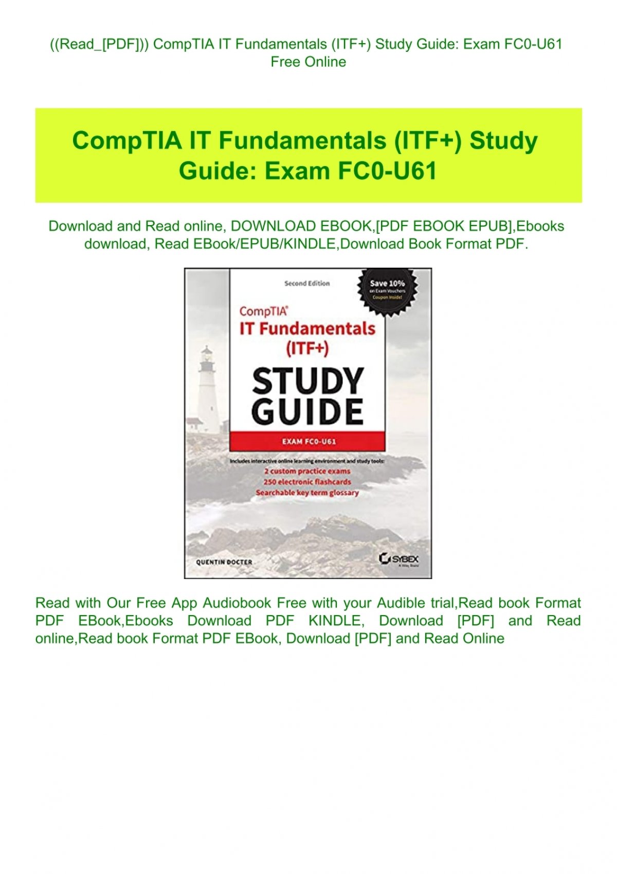 ((Read PDF )) CompTIA IT Fundamentals (ITF ) Study Guide Exam FC0 U61