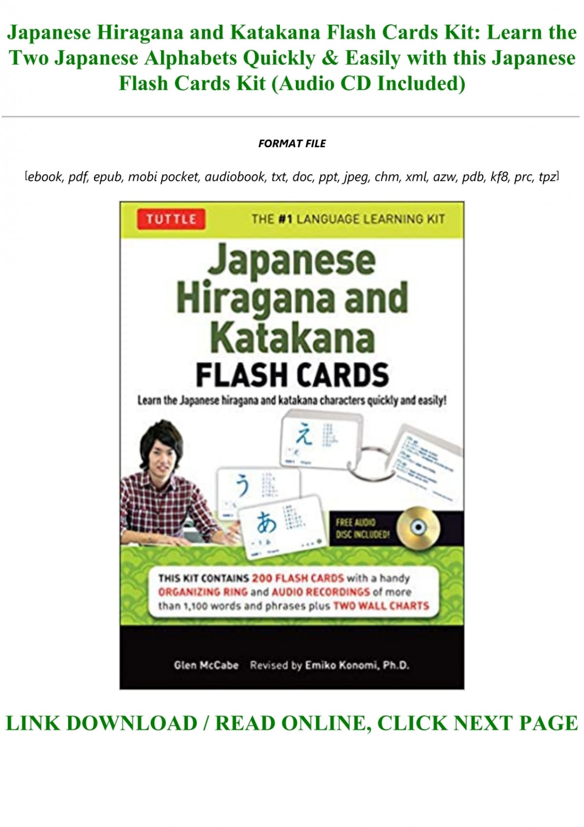 Read Book Japanese Hiragana And Katakana Flash Cards Kit Learn The Two Japanese Alphabets Quickly Easily With This Japanese Flash Cards Kit Audio Cd Included Full Pdf Online