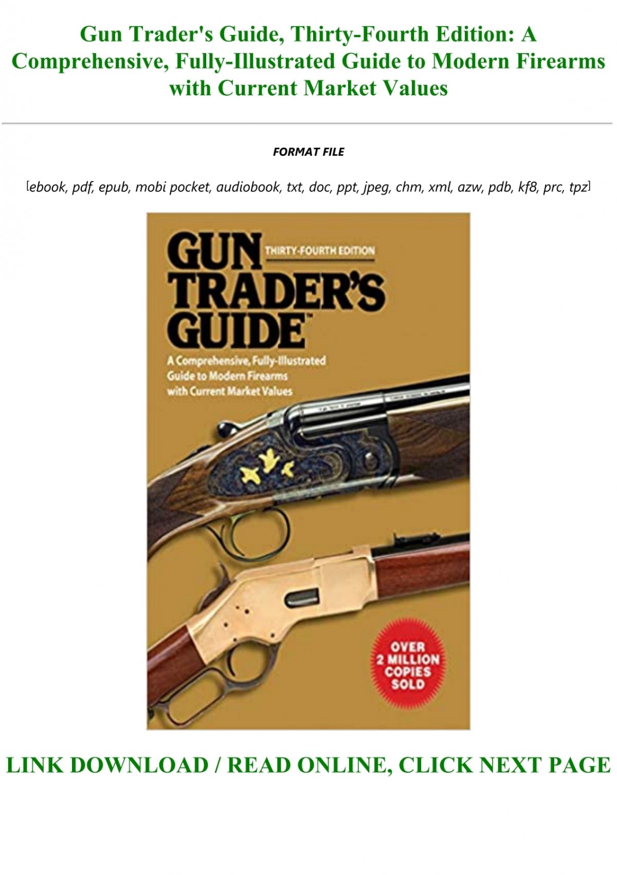 Download Pdf Gun Trader S Guide Thirty Fourth Edition A Comprehensive Fully Illustrated Guide To Modern Firearms With Current Market Values Full