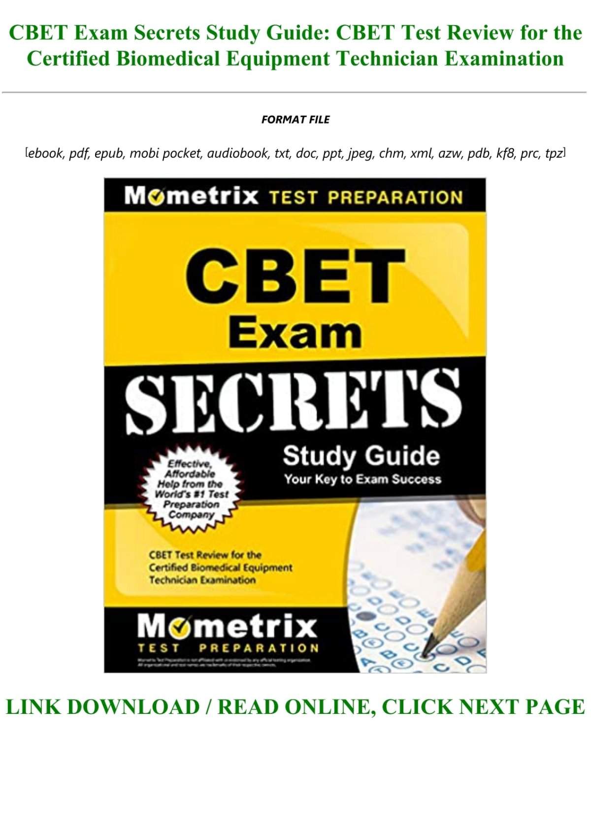 free cbet study guide