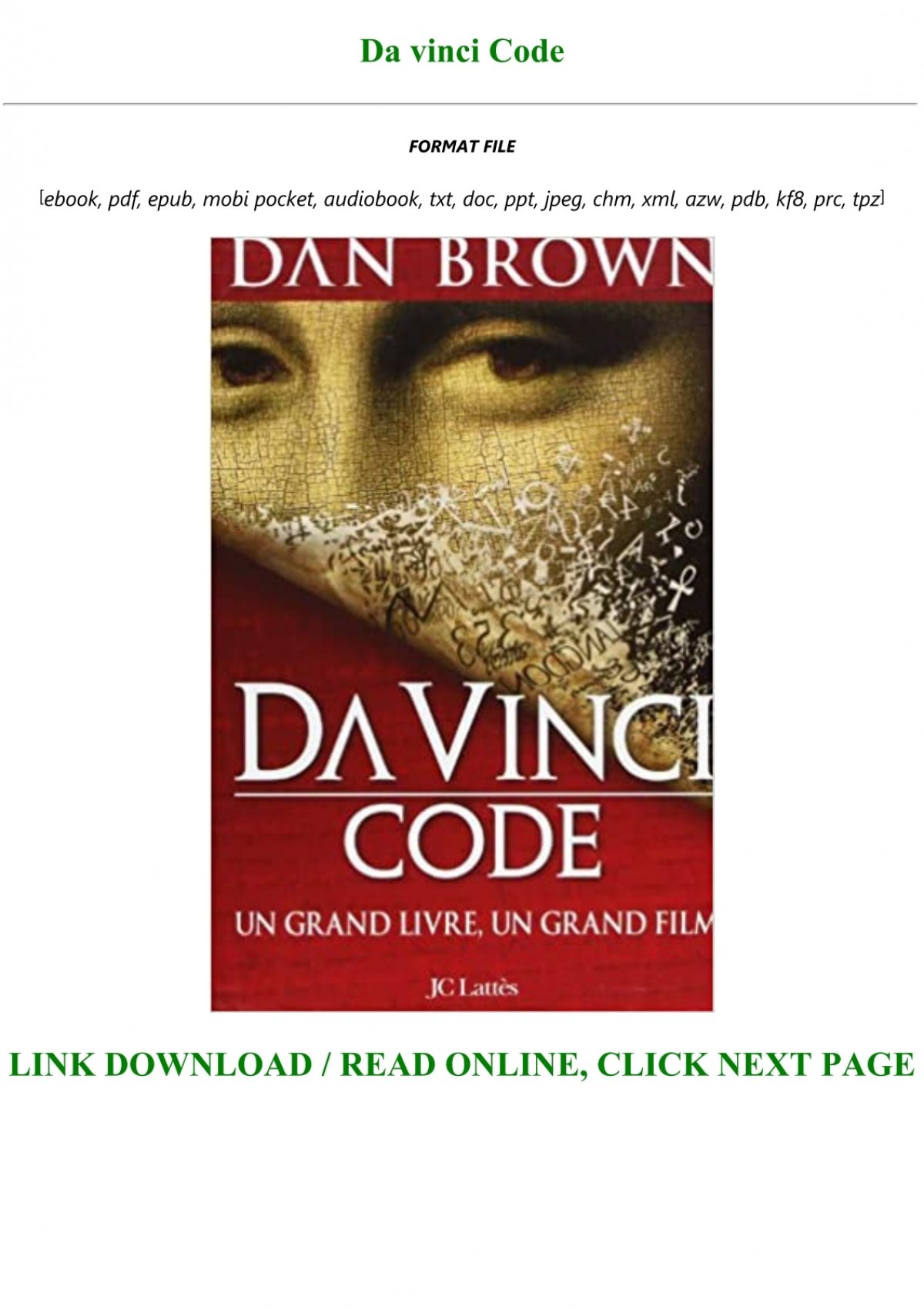 da vinci code illustrated ebook free download