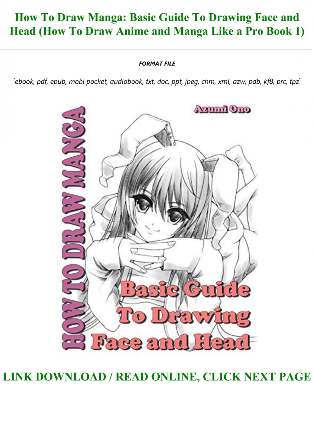 E Book Download How To Draw Manga Basic Guide To Drawing Face And Head How To Draw Anime And Manga Like A Pro Book 1 Full