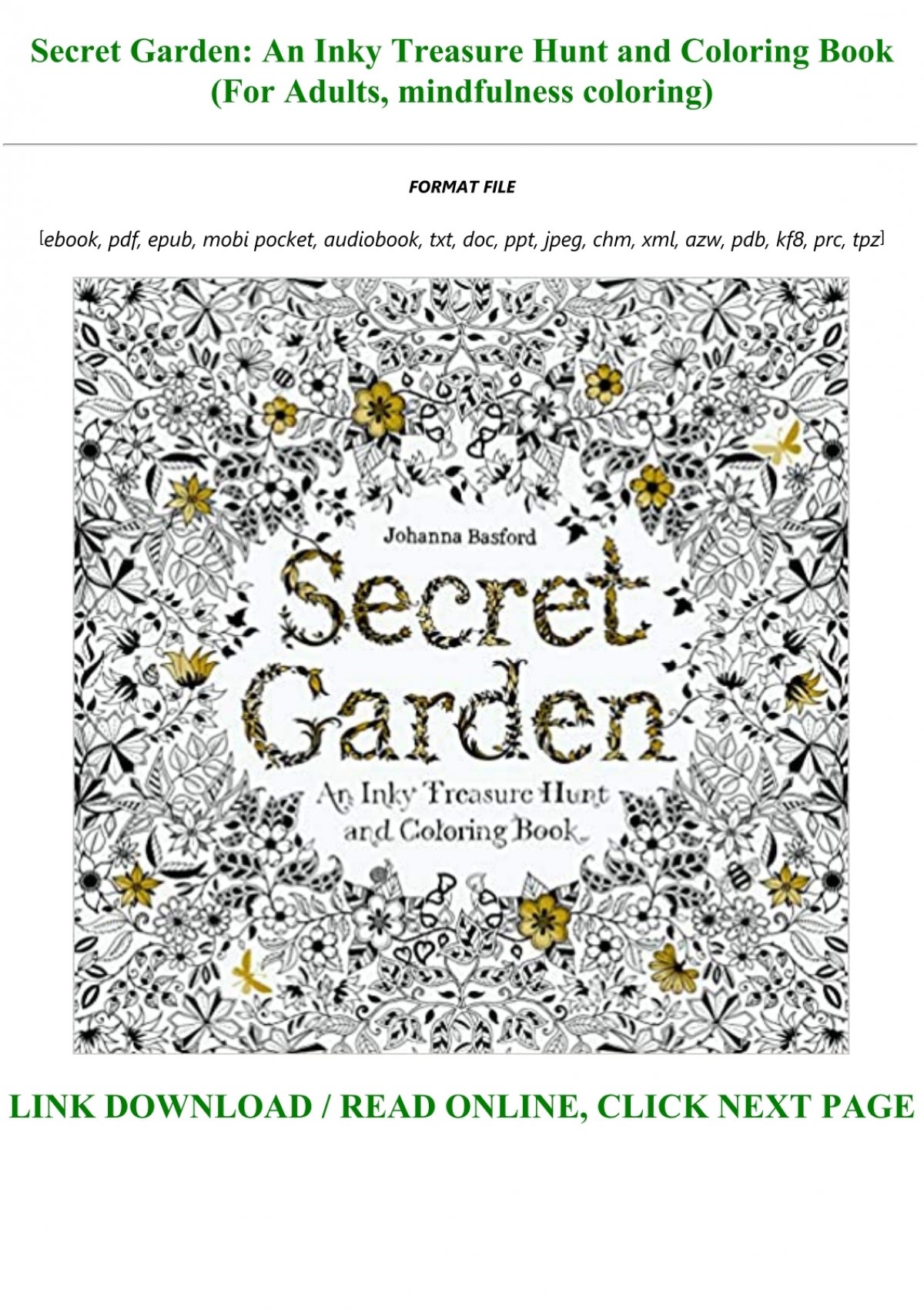 Download Get Pdf Secret Garden An Inky Treasure Hunt And Coloring Book For Adults Mindfulness Coloring Full Online