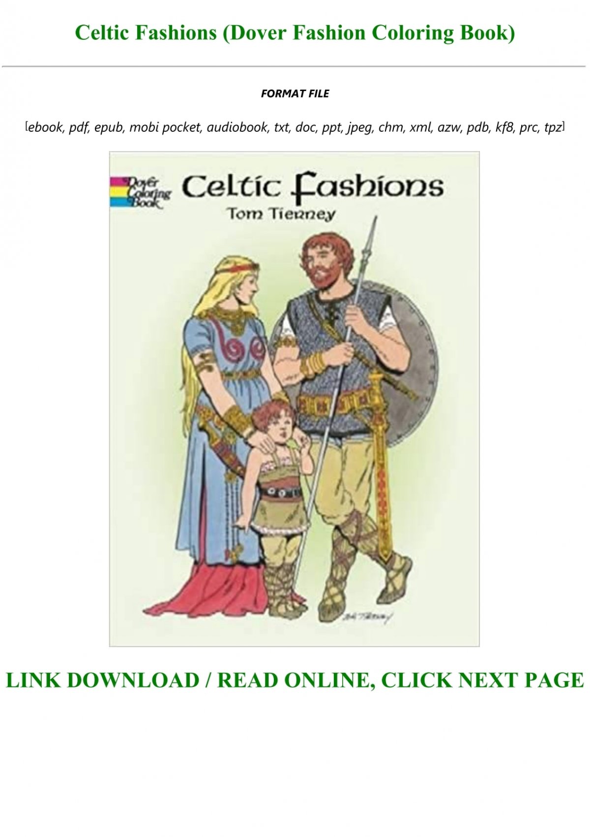 Celtic Fashions Coloring Book
