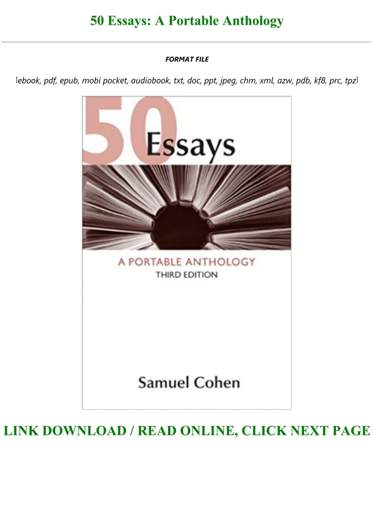 50 essays a portable anthology fifth edition